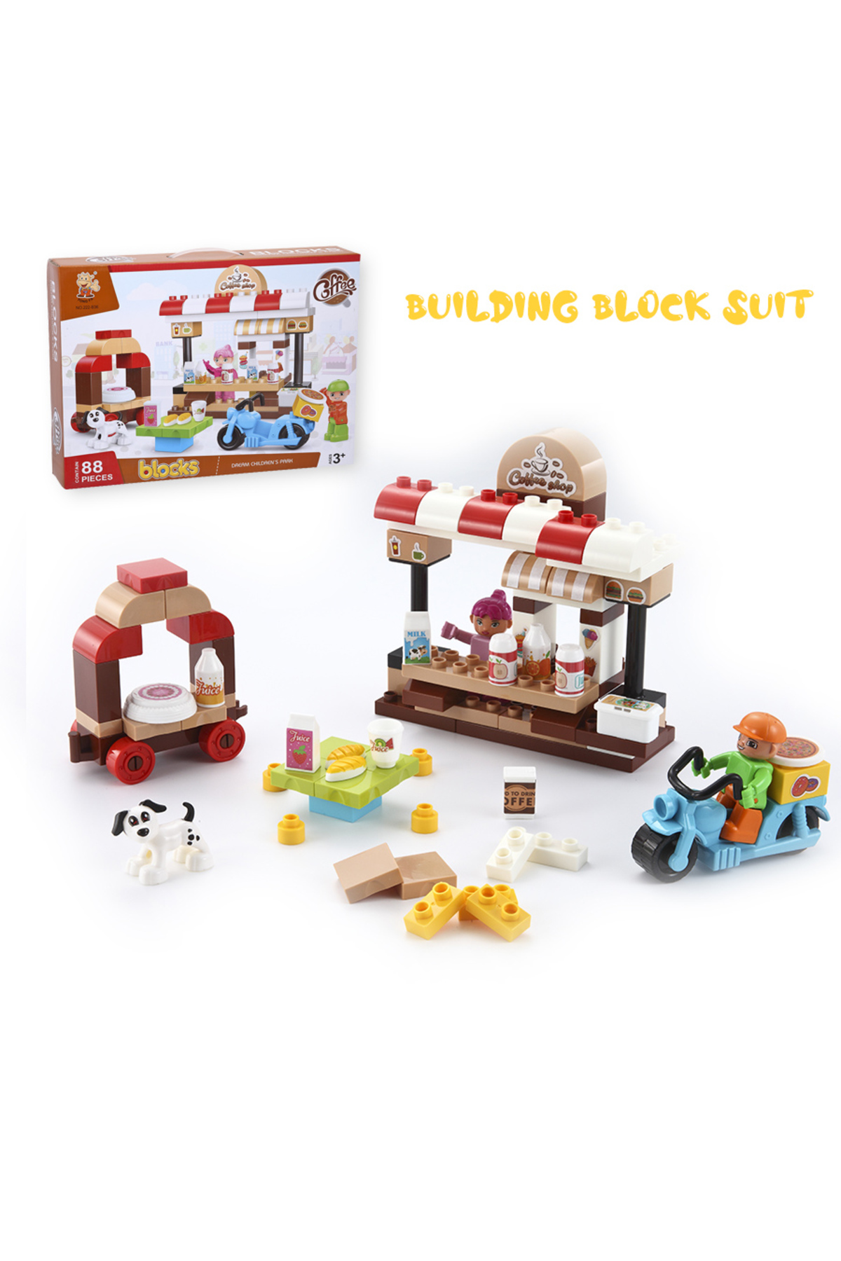 ست ۸۸ تکه بلوکهای ساختنی کودکان شور در کافیشاپ