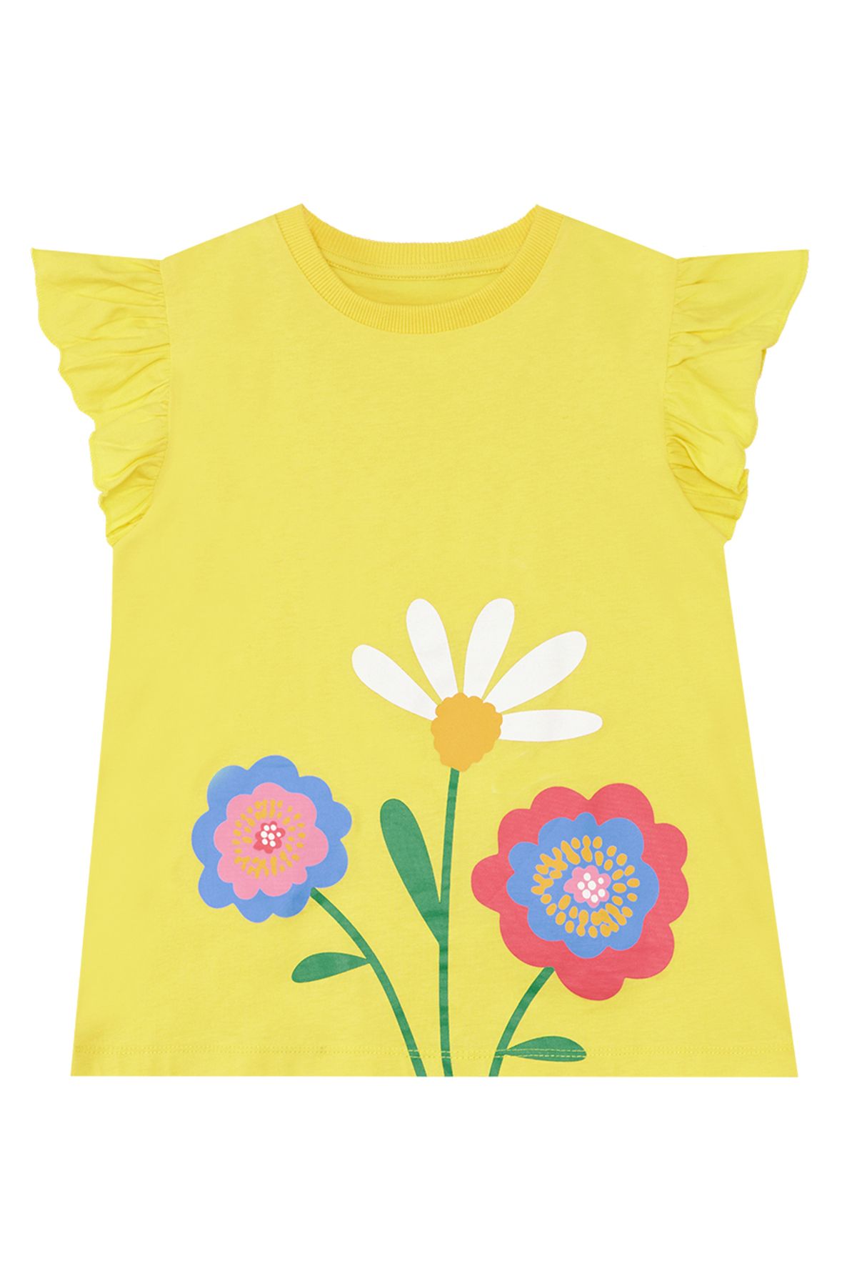 MSHB&G-Yellow Floral Print Frilly T-Shirt and Leggings Set for Girls 5