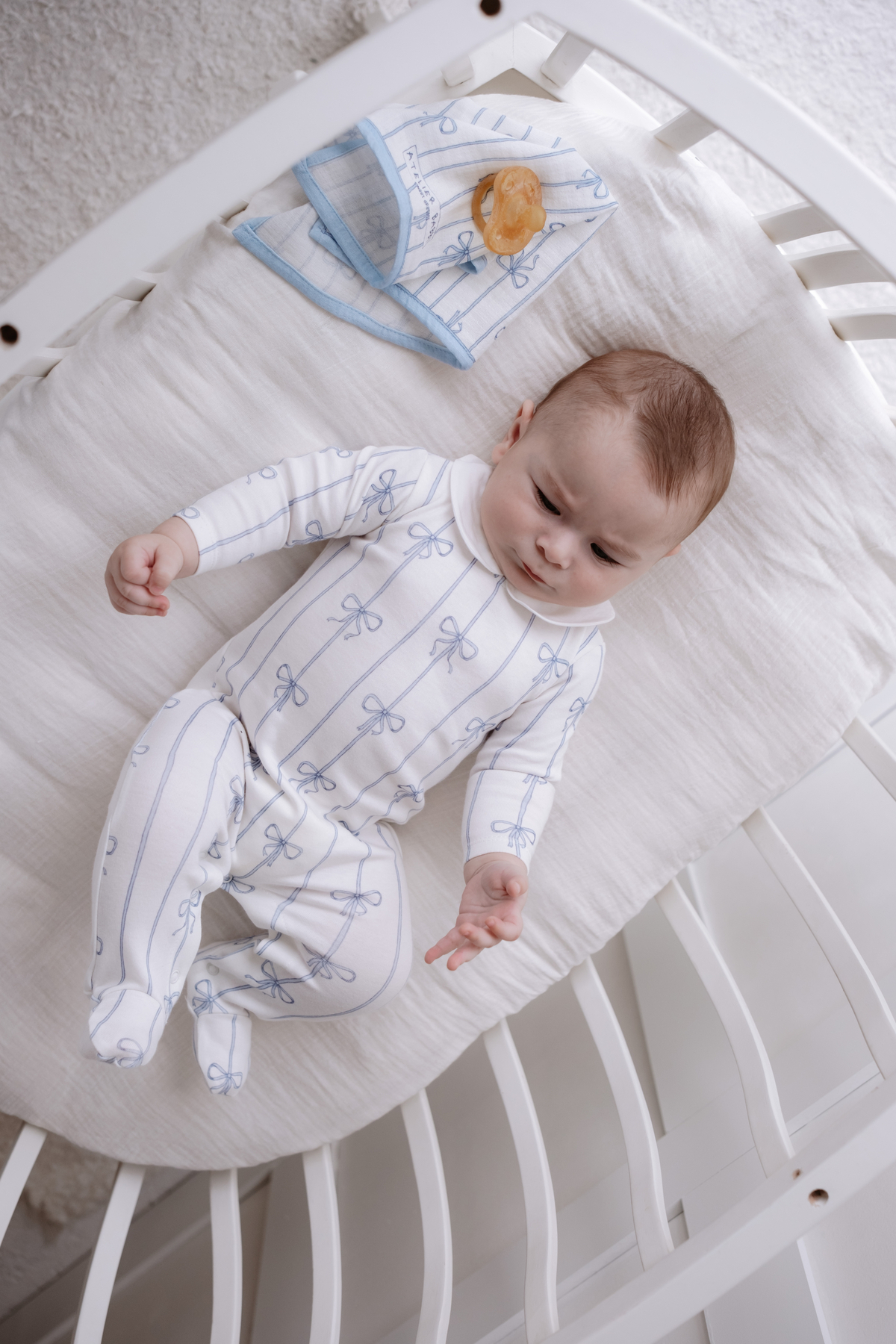 Atelier Babbi %100 Pamuk 4'LÜ YENİDOĞAN SETİ - KURDELE / MAVİ fotoğrafı 2 (önizleme)