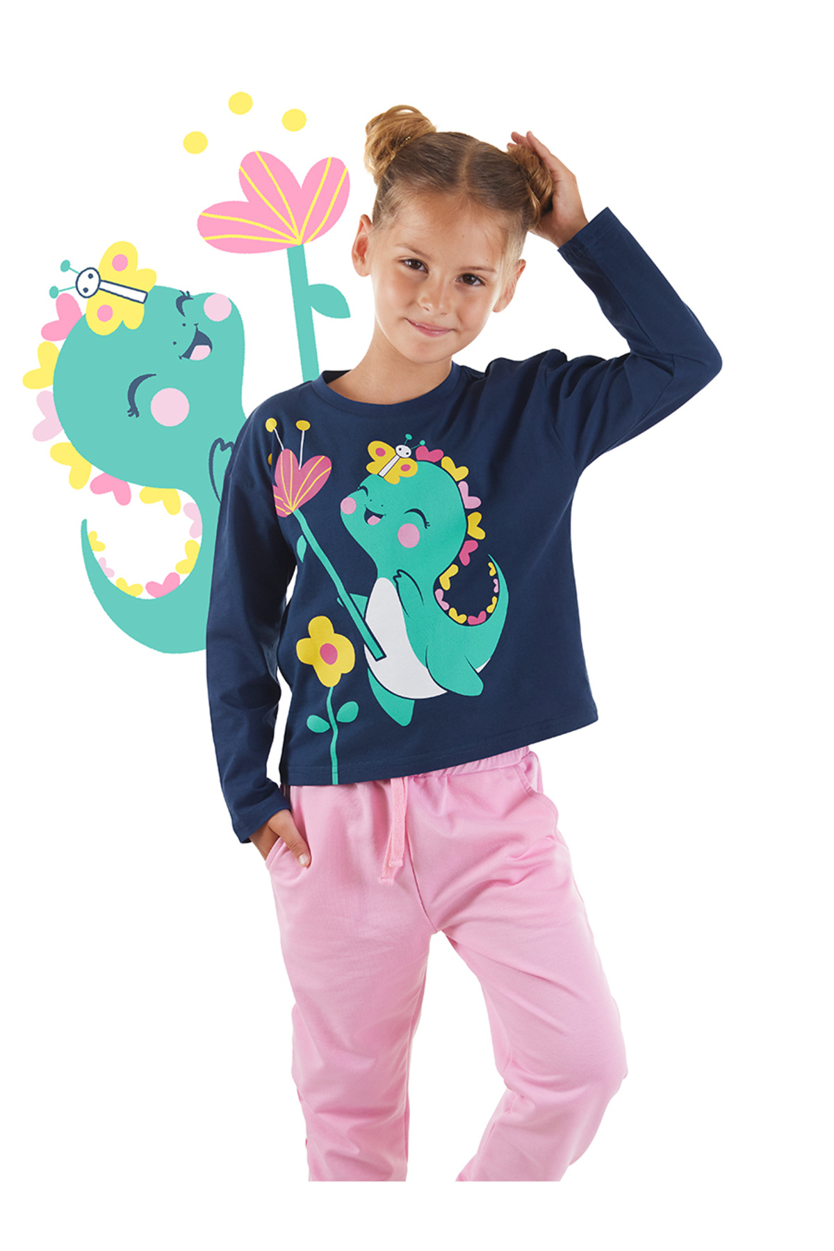 Denokids-Lányoknak édes dínó póló és SWEET nadrág készlet 1