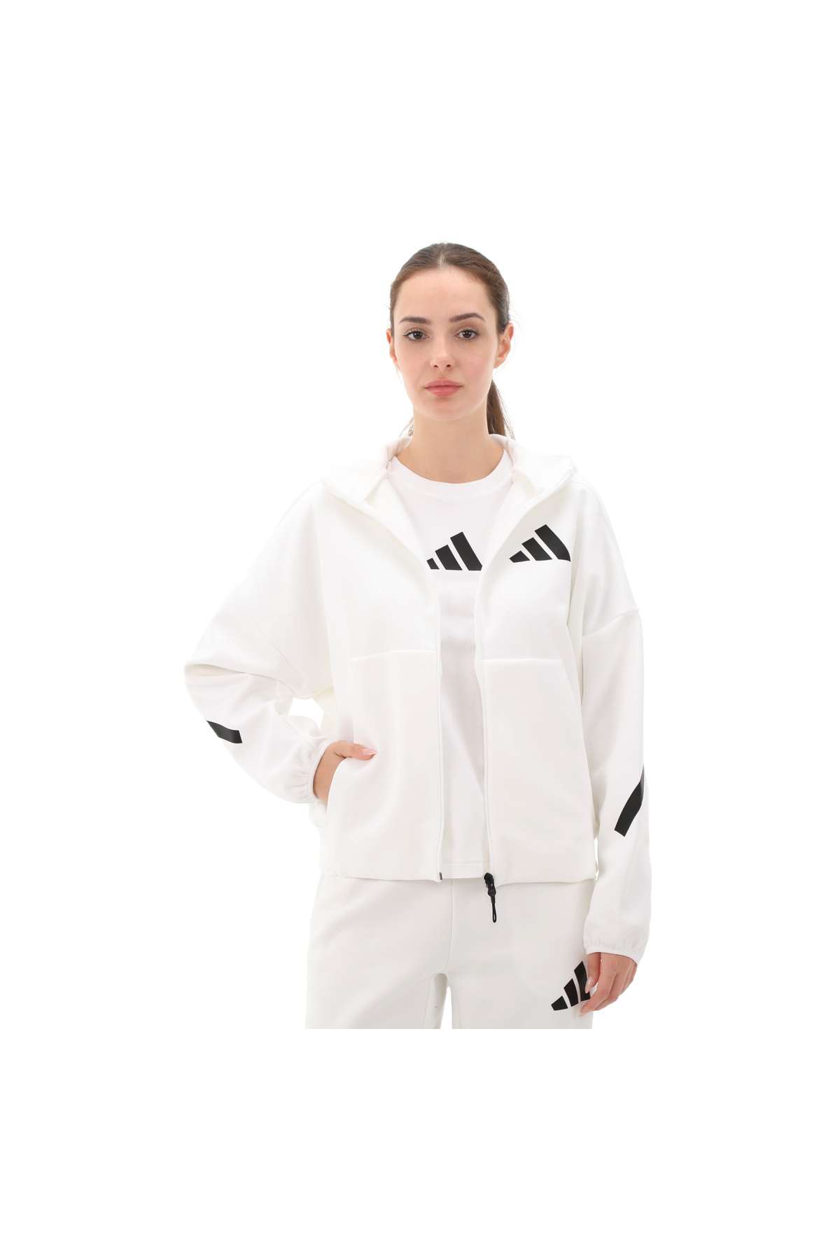 adidas-أديداس W Z.n.e. Fz JE7849-K سترة نسائية بيضاء 2