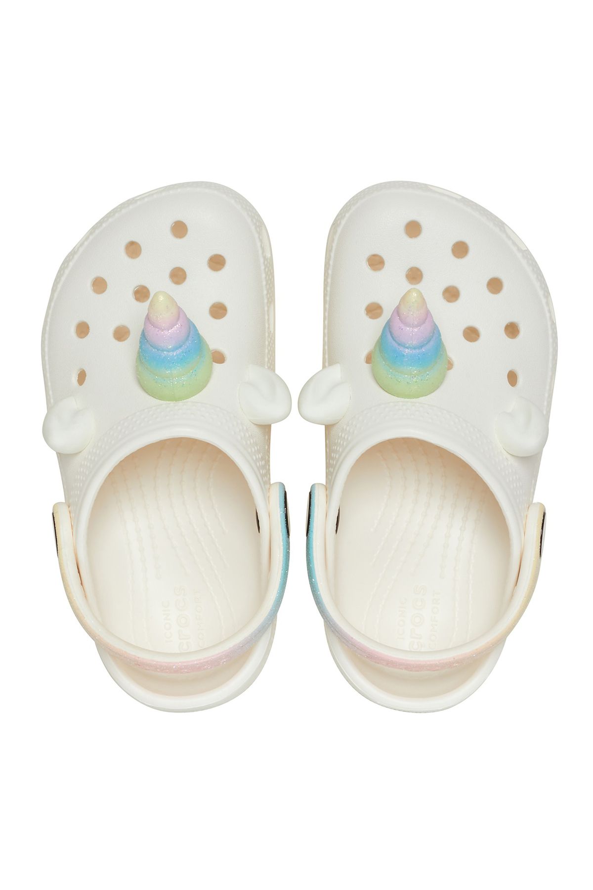 Crocs 209701-0WV Klasický Iam Rainbow Unicorncgt &amp; Ccedil;Dětské pantofle bílé