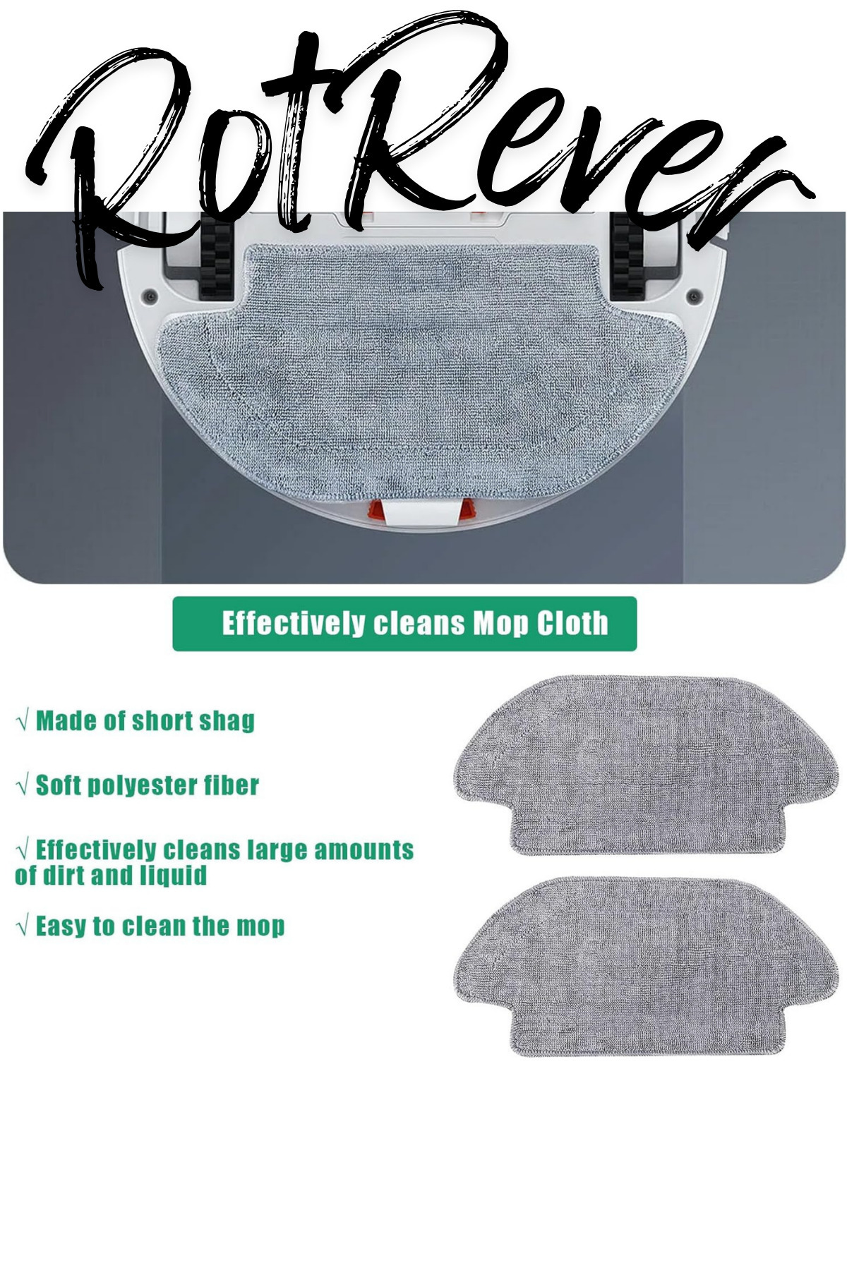 RotRever-Xiaomi Vacuum Mop P-Mop Pro(Model:Styj02Ym)Compatible Brush,Hepa Filter,Mop,Rotrever Cloth Set-8 Pieces 7