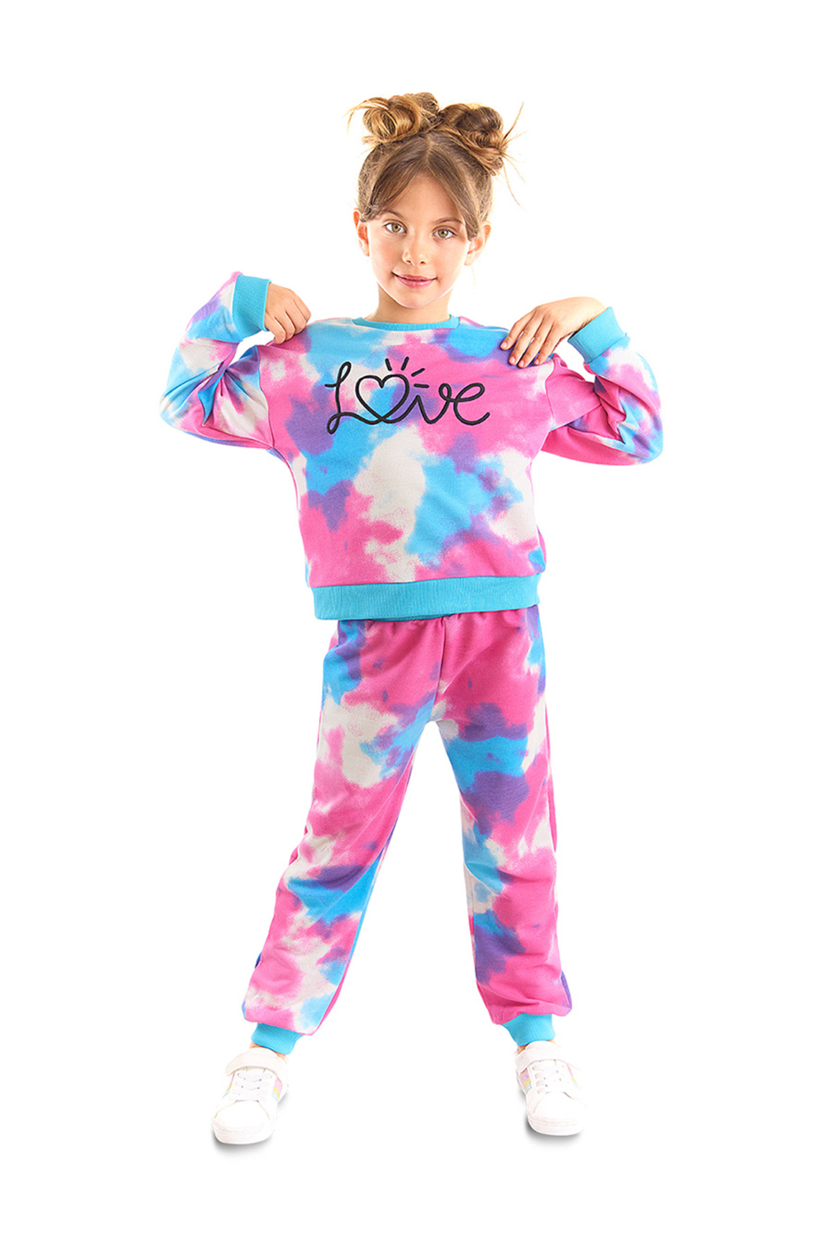 MSHB&G-Winter-Trainingsanzug-Set mit Batikmuster für Mädchen - Love 1