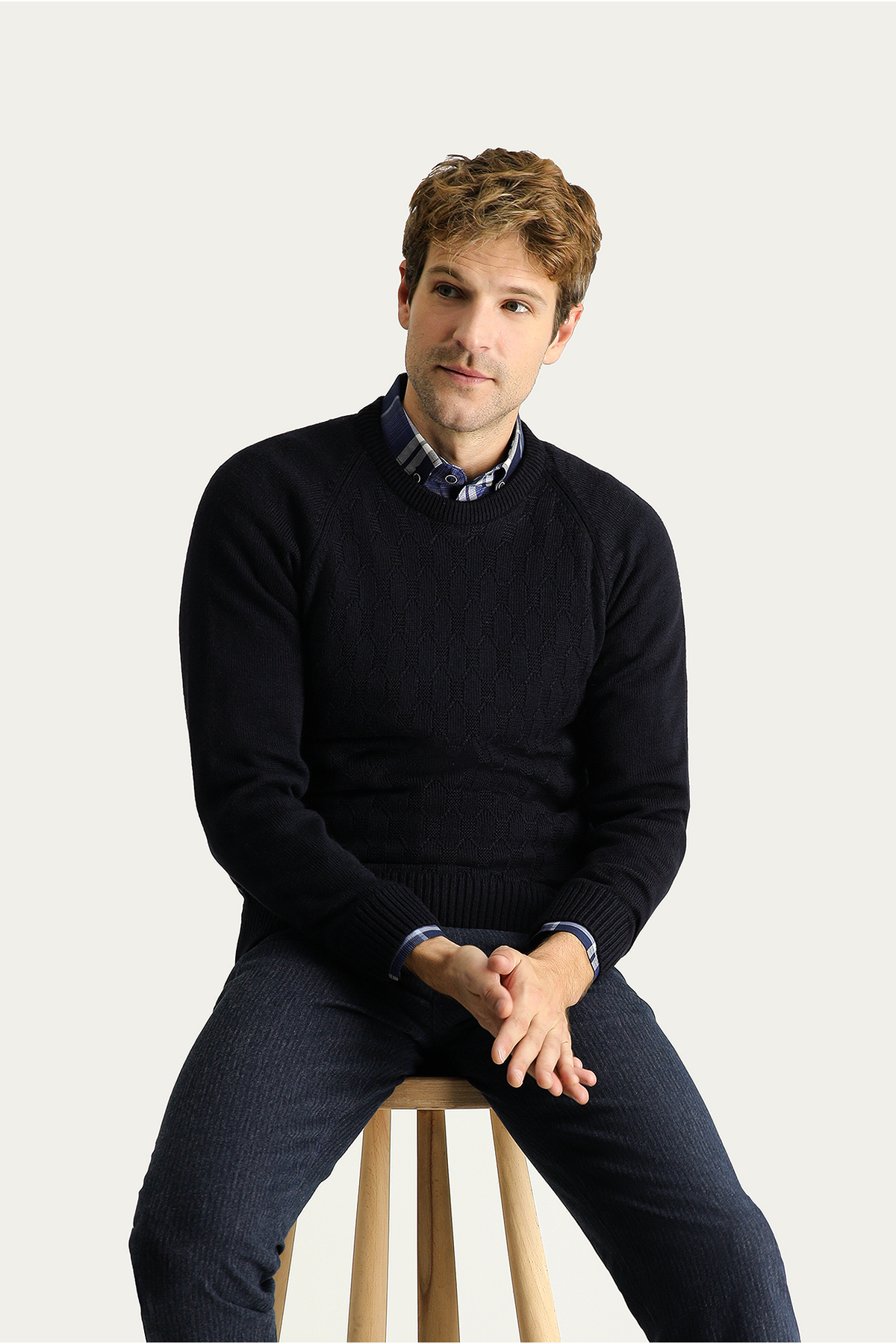 کیگیلی ژاکت بافتنی طرح‌دار یقه گرد معمولی