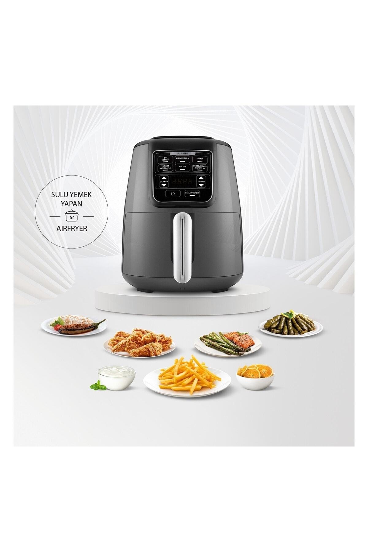 Özce Xl 2 In 1 Konuşan Airfryer Black Chrome