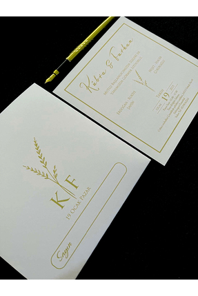 AnadoluMatbaacılık Nişan Ve Düğün Davetiyesi (50 ADET 14X14CM, 250 GRAM KARTO...