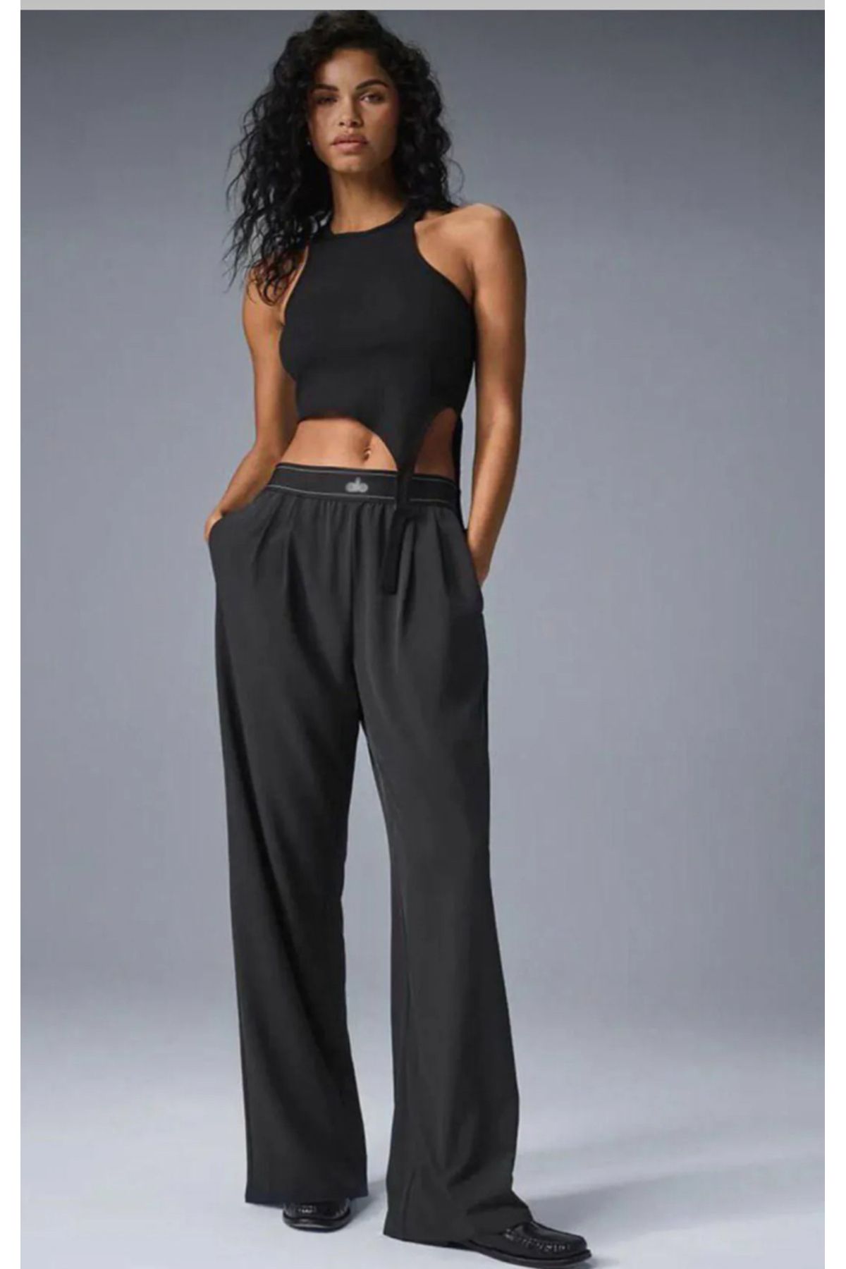 RBY Comfortable Fit Jogger Palazzo Pants-Black