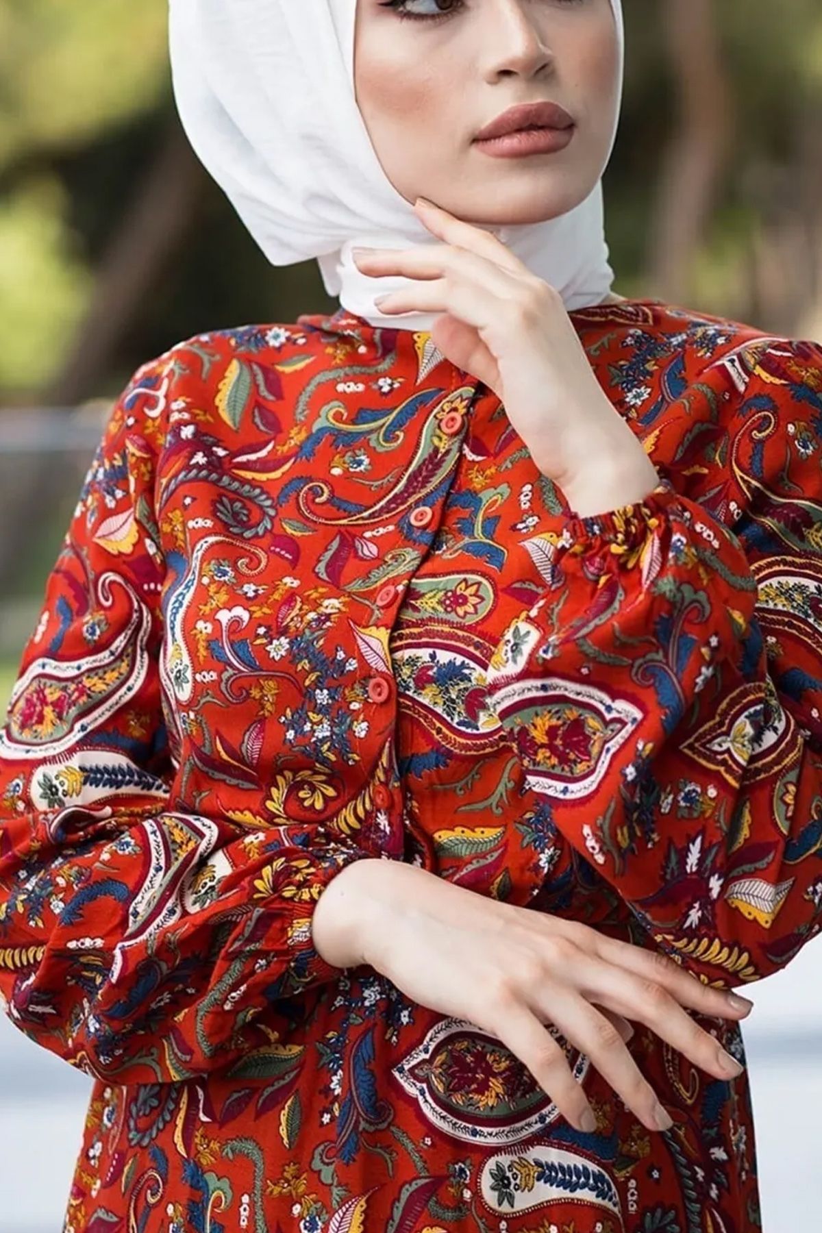 InStyle-Φόρεμα Hijab με σχέδιο σάλι - Πλακάκι 4