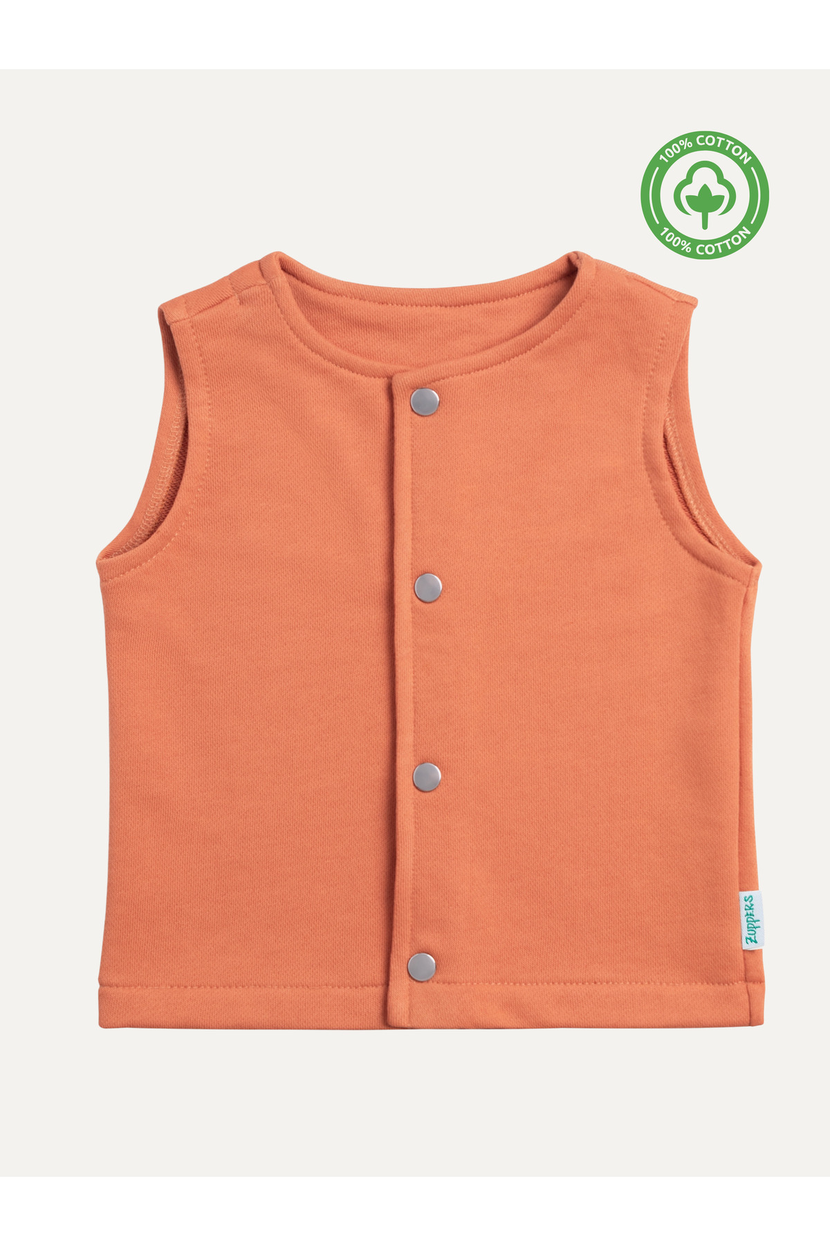 Cotton Baby Children's Vest with Snap Fastener - Brick Tile