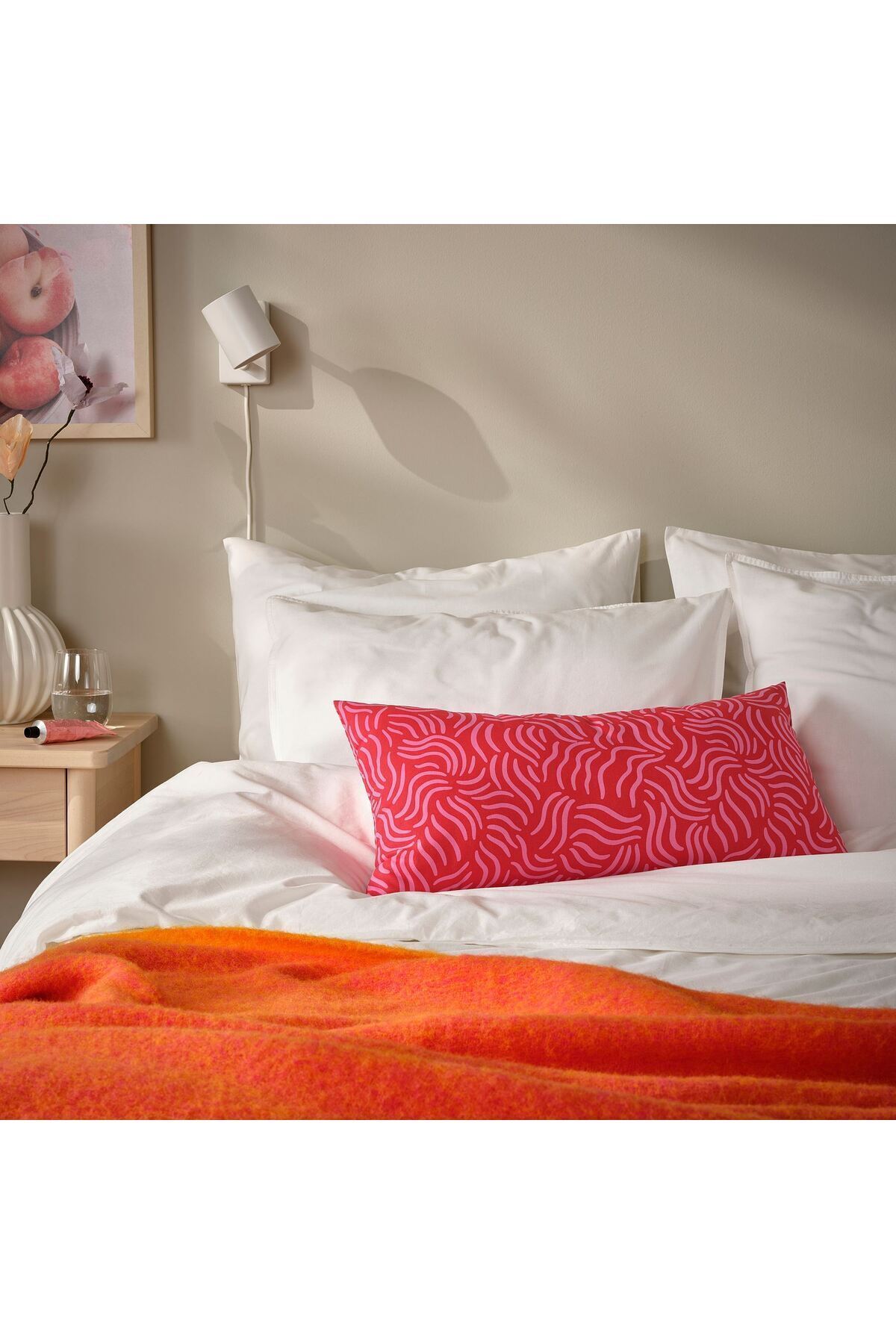 IKEA-Throw Pillow, Bright Red-Bright Pink, 30X58 cm 4
