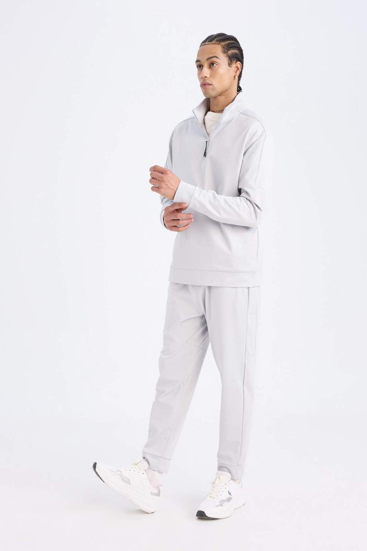 DeFacto-بنطال رياضي DeFactoFit Sportsman Standard Fit Jogger مع قماش غواص سكوبا ناعم من الداخل D7308AX25SP 7