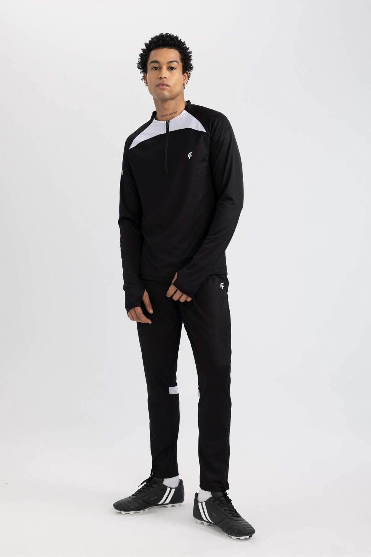 DeFacto-Slim Fit Jogger Sweatpants - Slim Fit με φερμουάρ B5029ax24sp 5