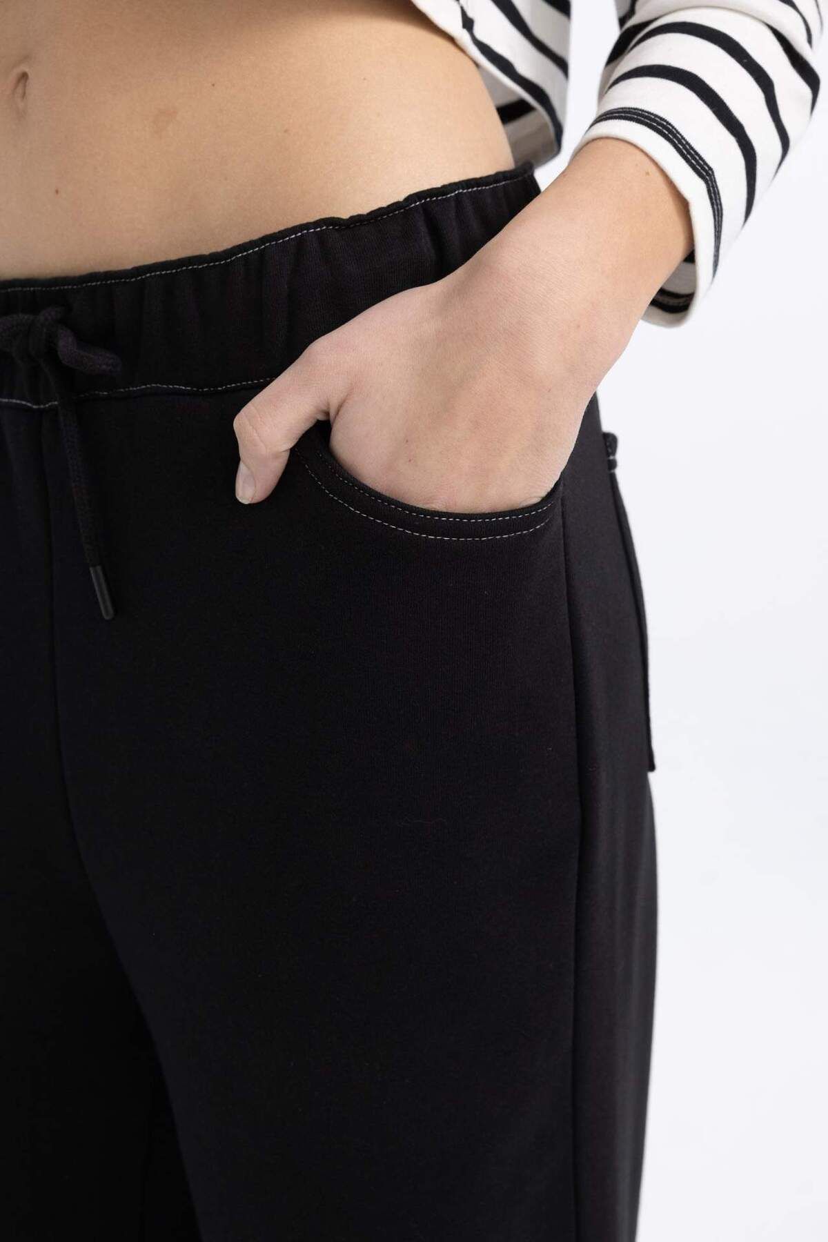 DeFacto-Coool Wide Leg Wide Loose Leg Thick Sweatpants Jogginghose mit elastischem Bund und Taschen C5414AX24SP 6