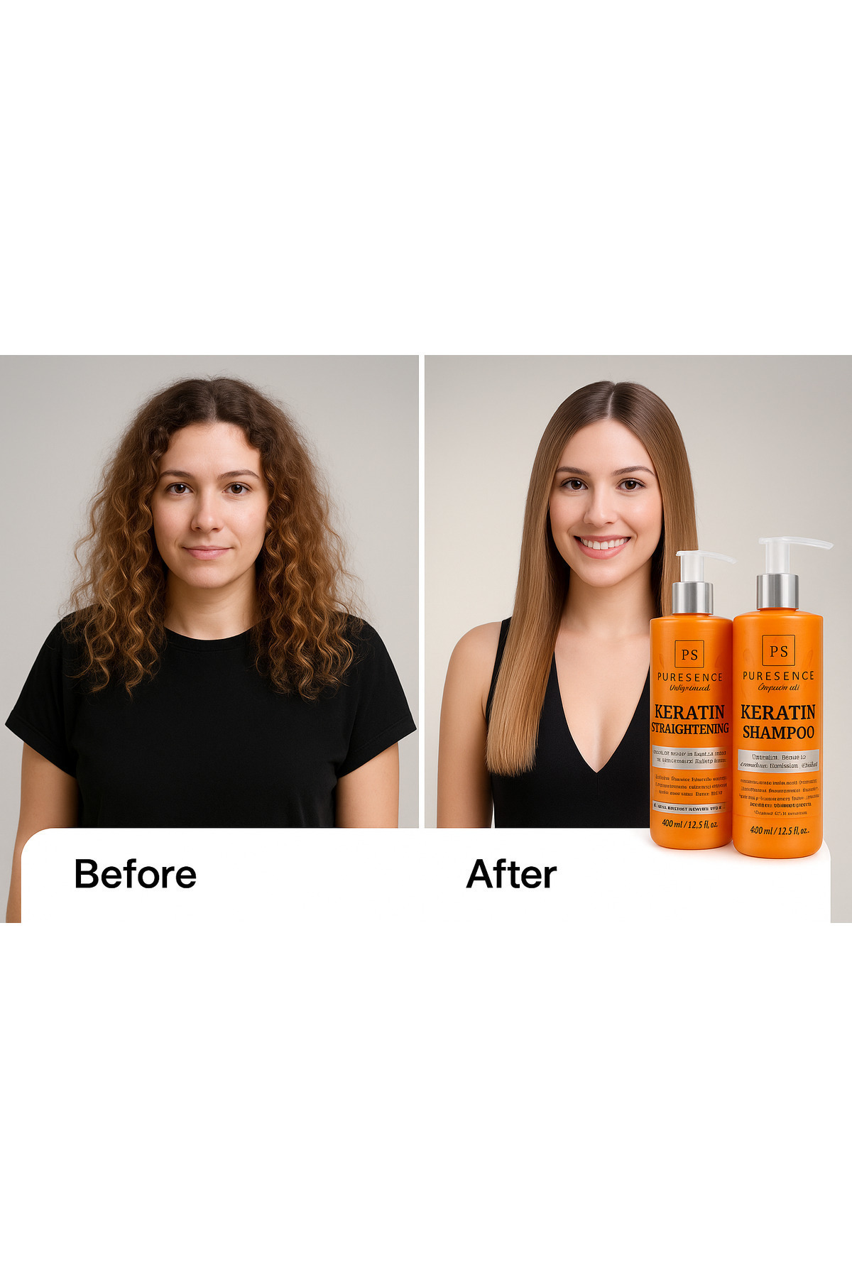 2’li Brezilya Fönü Keratini – Tuzsuz Şampuan + Düzleştirici Keratin Botox Bakım Seti 400ml. — PRS-KeratinSet-01 — تصویر 8 از 9