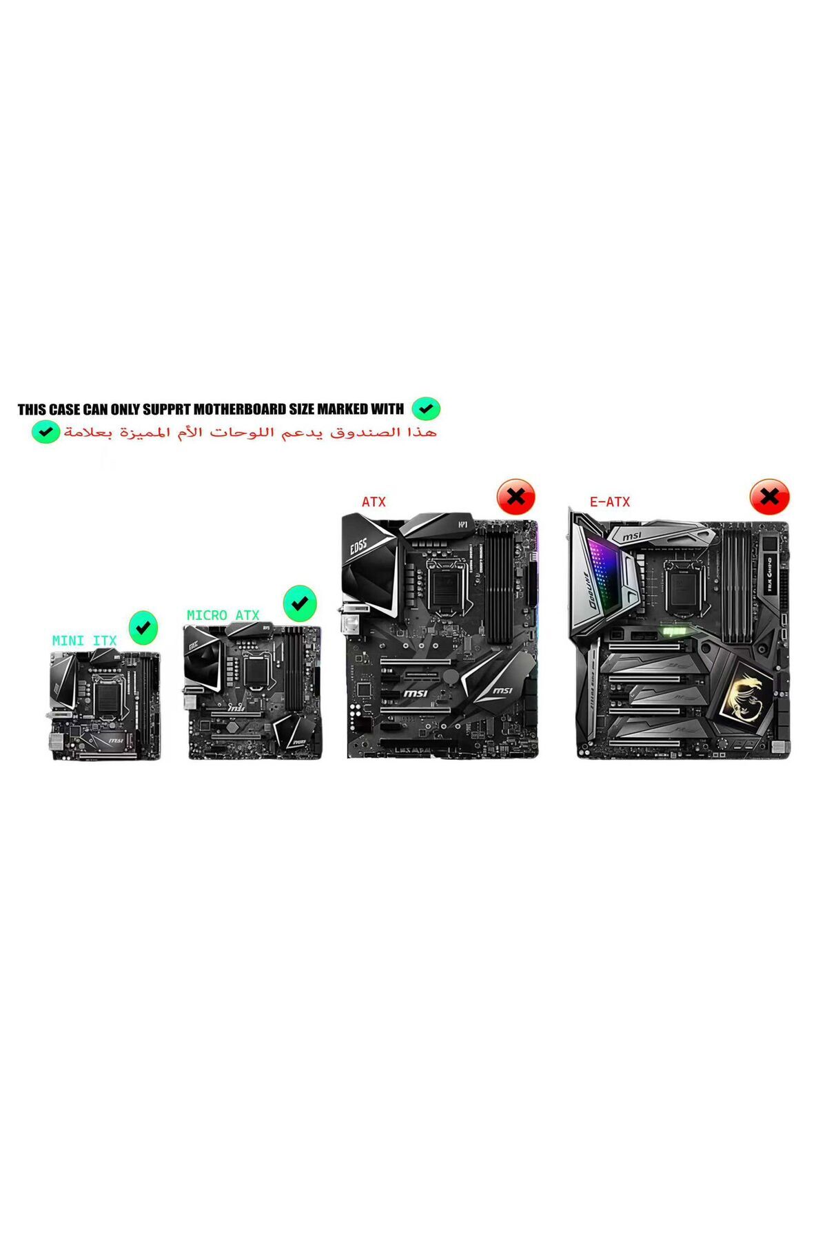 SPEARPC-كيس كمبيوتر دارك أرمور حجم لوحه أم (صغير) اكس مع 4 مراوح ار جي بي وجهاز تحكم عن بعد باللون الأبيض 5
