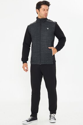 TRENDHİLL Erkek Tam Fermuarlı Eşofman Takımı Siyah 5753-S