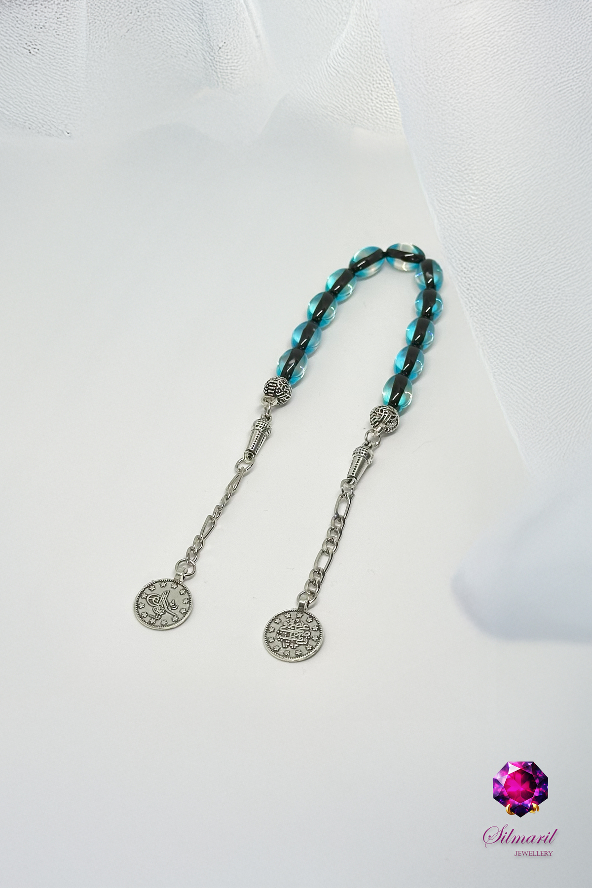 Sürmeli Kehribar Tespih Koleksiyonu - Mavi & Kırmızı - Tekli, Zaza ve Set Modelleri - Modern Şık — Silmaril Store (2)