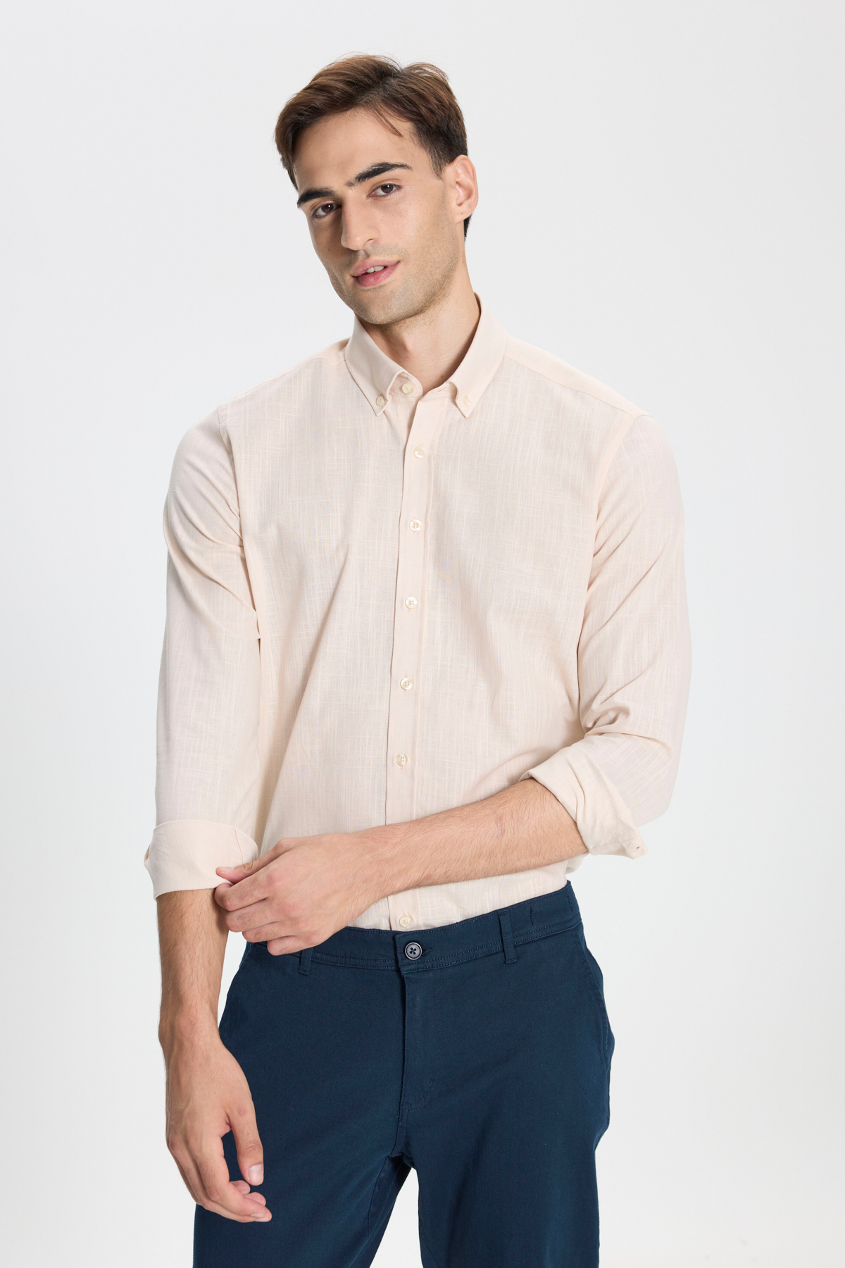 George Henry  Slim Fit Dar Kesim Erkek Gömlek - Görsel 2