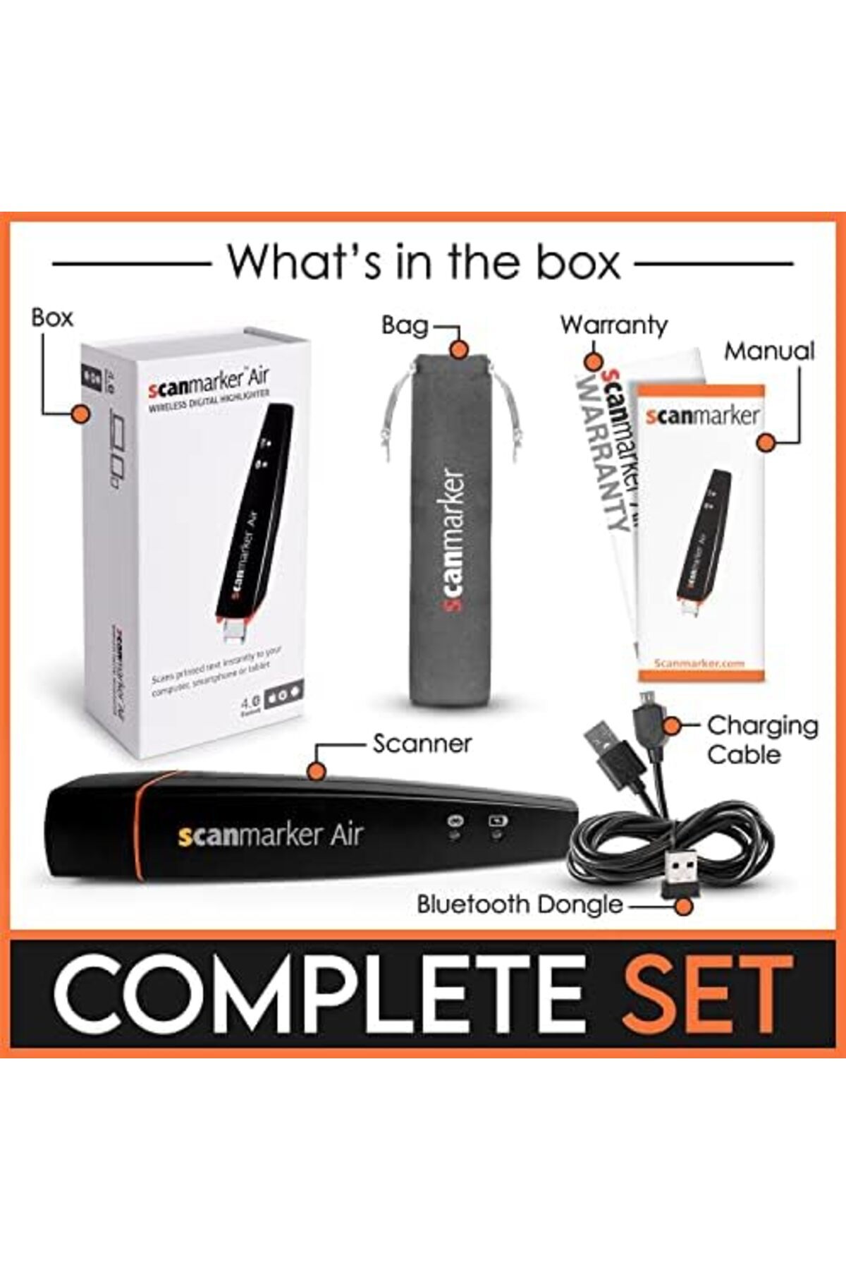 scanmarker-Air Pen Scanner - OCR Digital Highlighter and Reader - Wireless (Mac Win iOS Android) (Bl 6