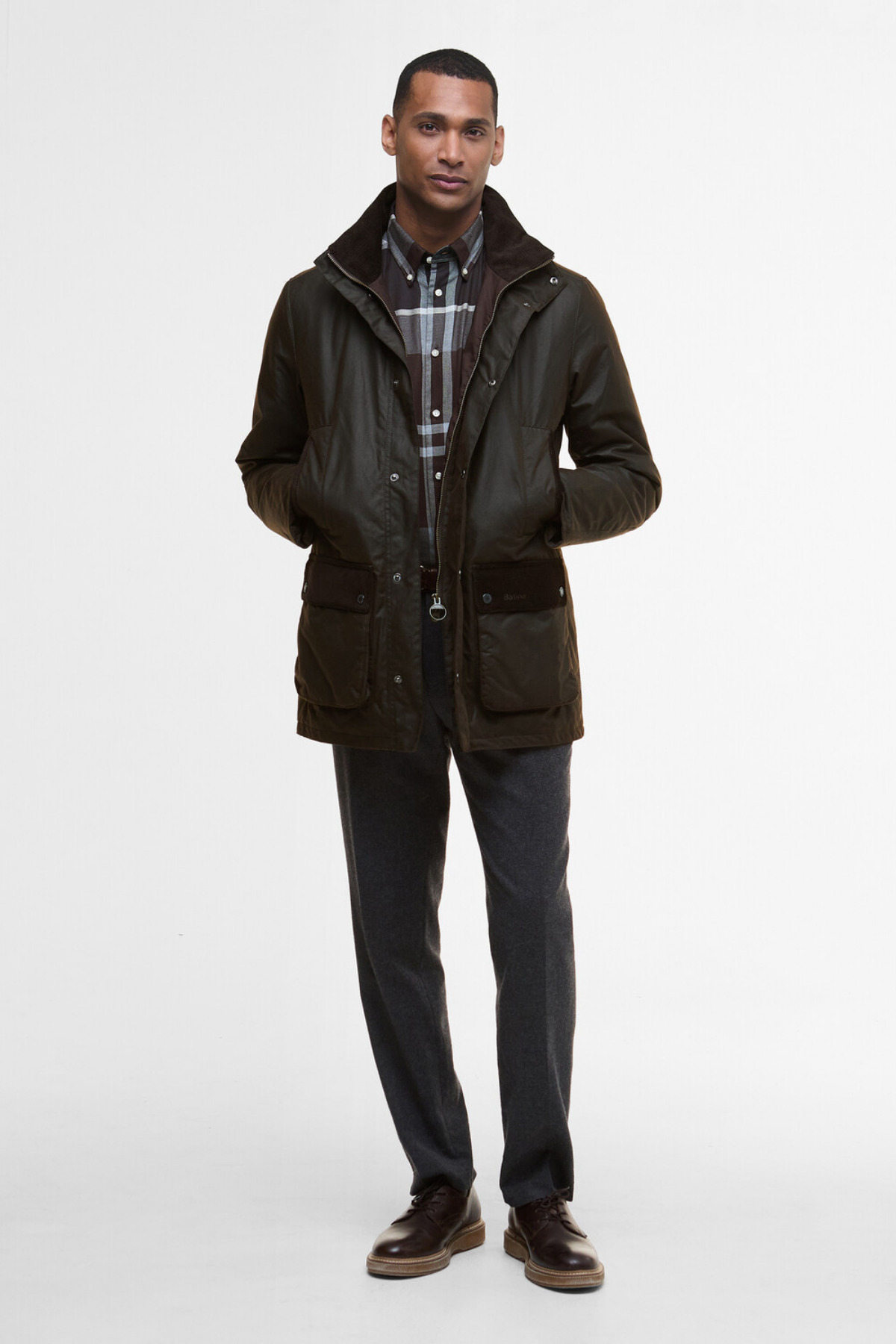 کت تک مردانه راسته آستین بلند | باربور Barbour MWX2487-BR91 DK - تصویر 3