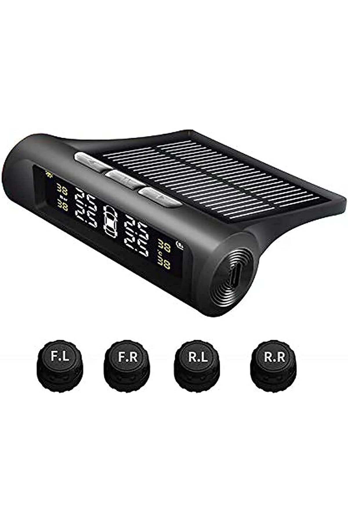 erorex-Car Tire Pressure Monitoring Intelligent System Solar Power Wireless Led Display Tpms 4 External 1