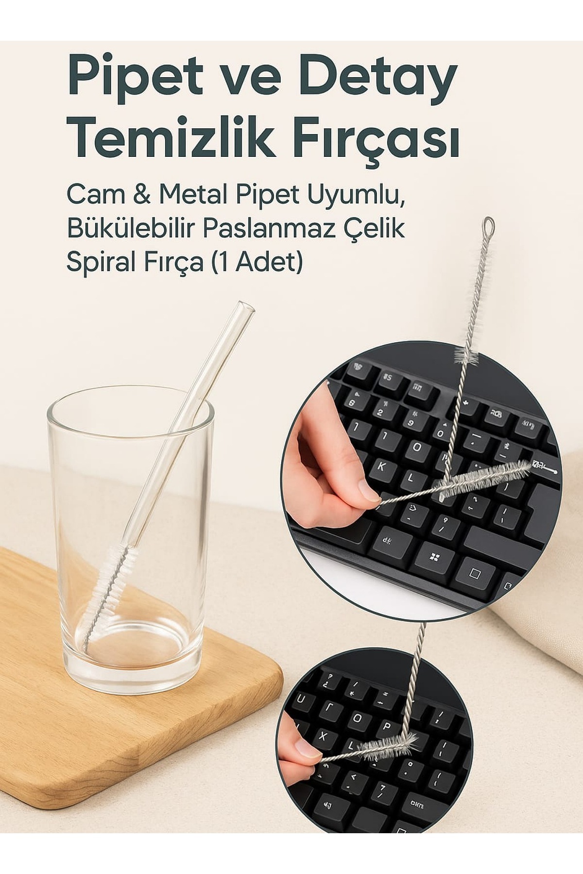 HZL HOME Pipet Temizleme Fırçası -Detay Temizlik Fırçası ,Bükülebilir Çok Amaçlı Temizlik Fırçası