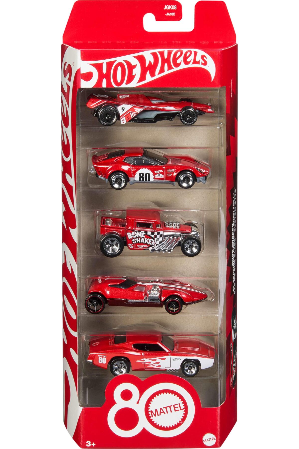 HOT WHEELS Mattel 80. yıldönümü 5 araba paketi, 1:64 ölçekli
