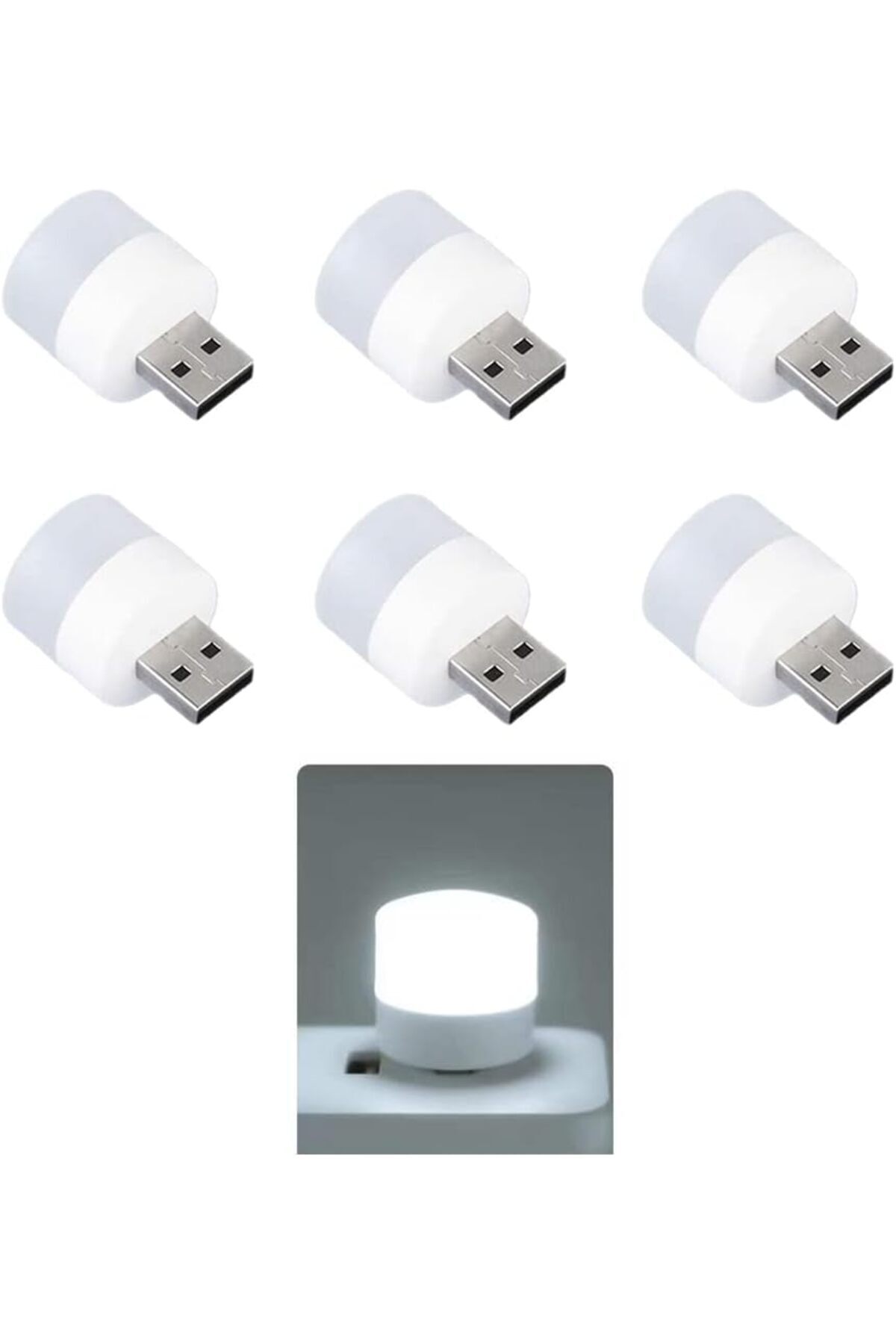 Yıldızan Mini LED lambalar, okuma ışığı, 6 parçalı taşınabilir mini USB gece lambası, mobil LED, bebek uykusu