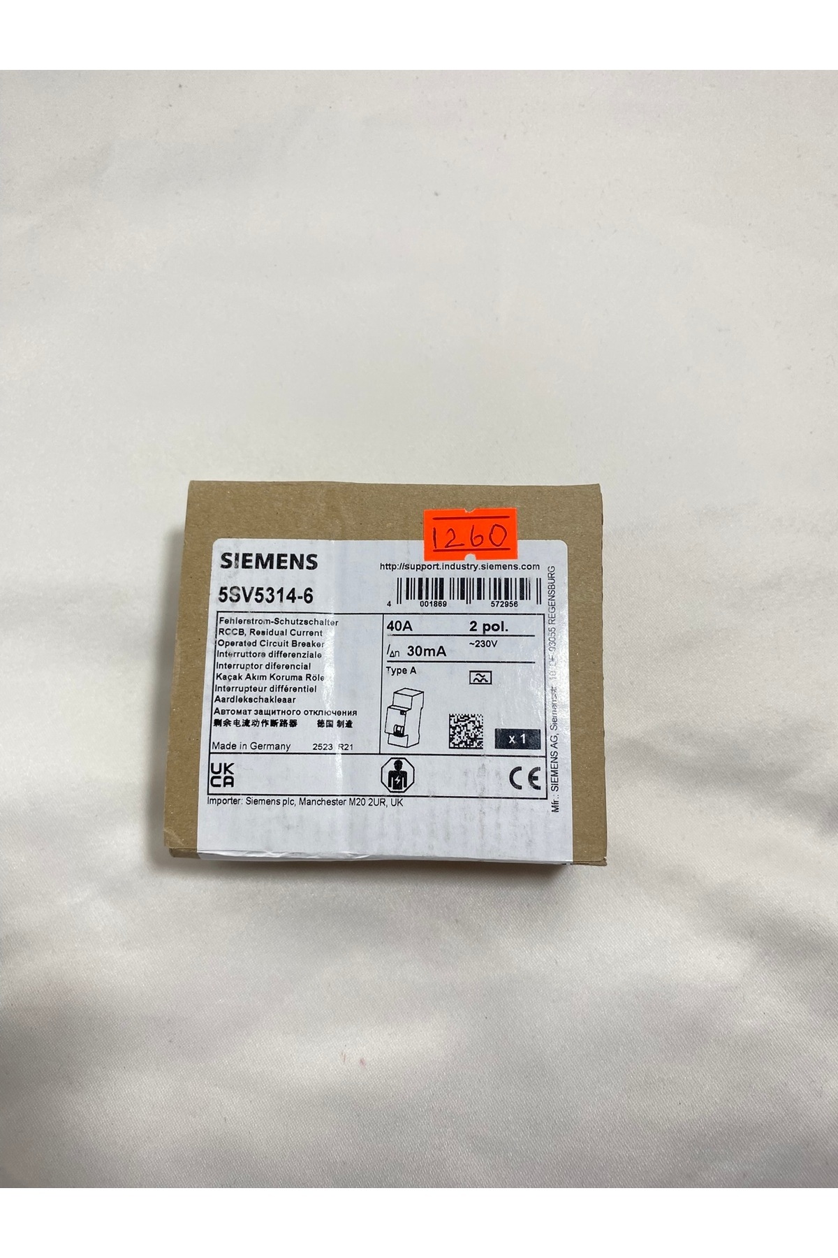Siemens 5SV5314-6 2x40 A 230 V 30 mA A Tipi Kaçak Akım Rölesi