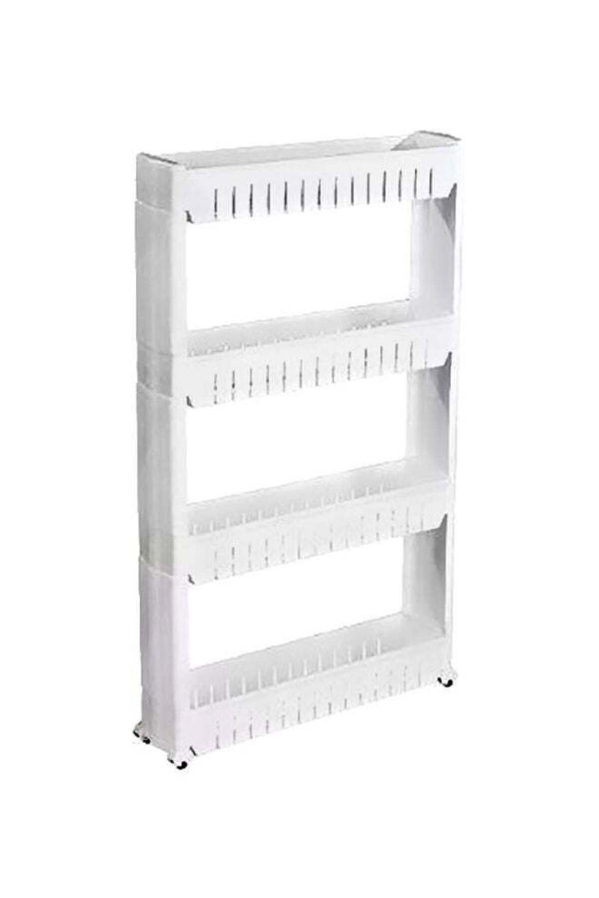 منظم ارفف للمساحات الضيقه رف متعدد الأغراض بأربع طبقات أبيض 97 × 54 سم