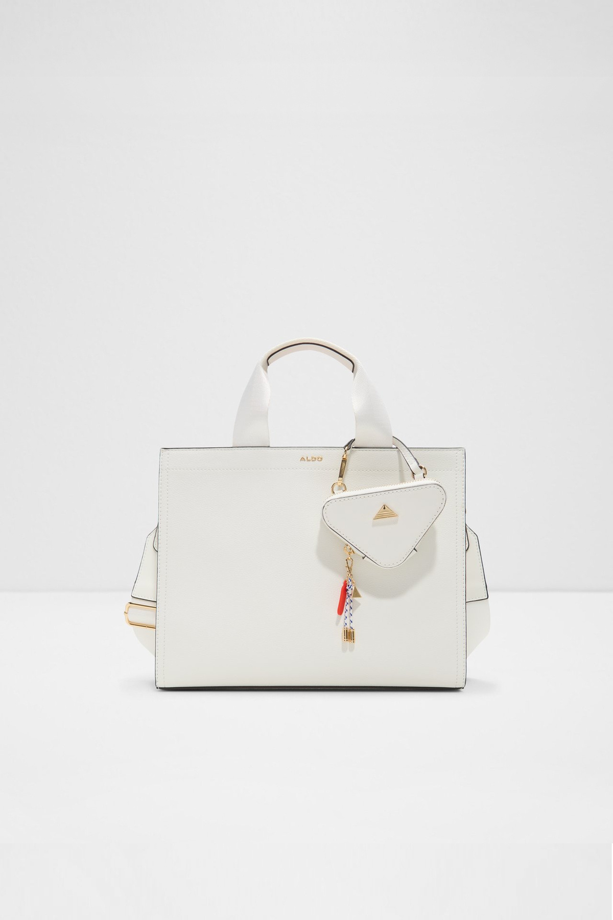 آلدو MTL72TOTE - شانه و کیف دستی سفید متوسط ​​زنانه با کیف قابل جابجایی و بند بافته شده قابل جدا شدن