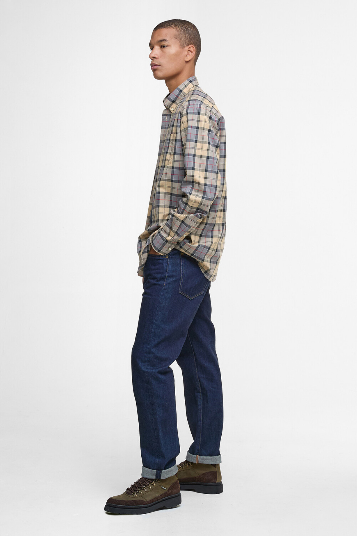 پیراهن مردانه طرح دار آستین بلند | باربور Barbour MSH4982-C21 - تصویر 3
