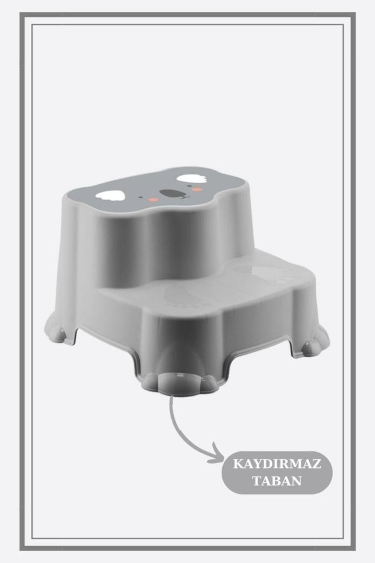 PONÇİK STORE Kaydırmaz Eğitim Taburesi - Çift Basamaklı Banyo Lavabo Merdiven Yükseltici Bebek Basamağı Çocuk