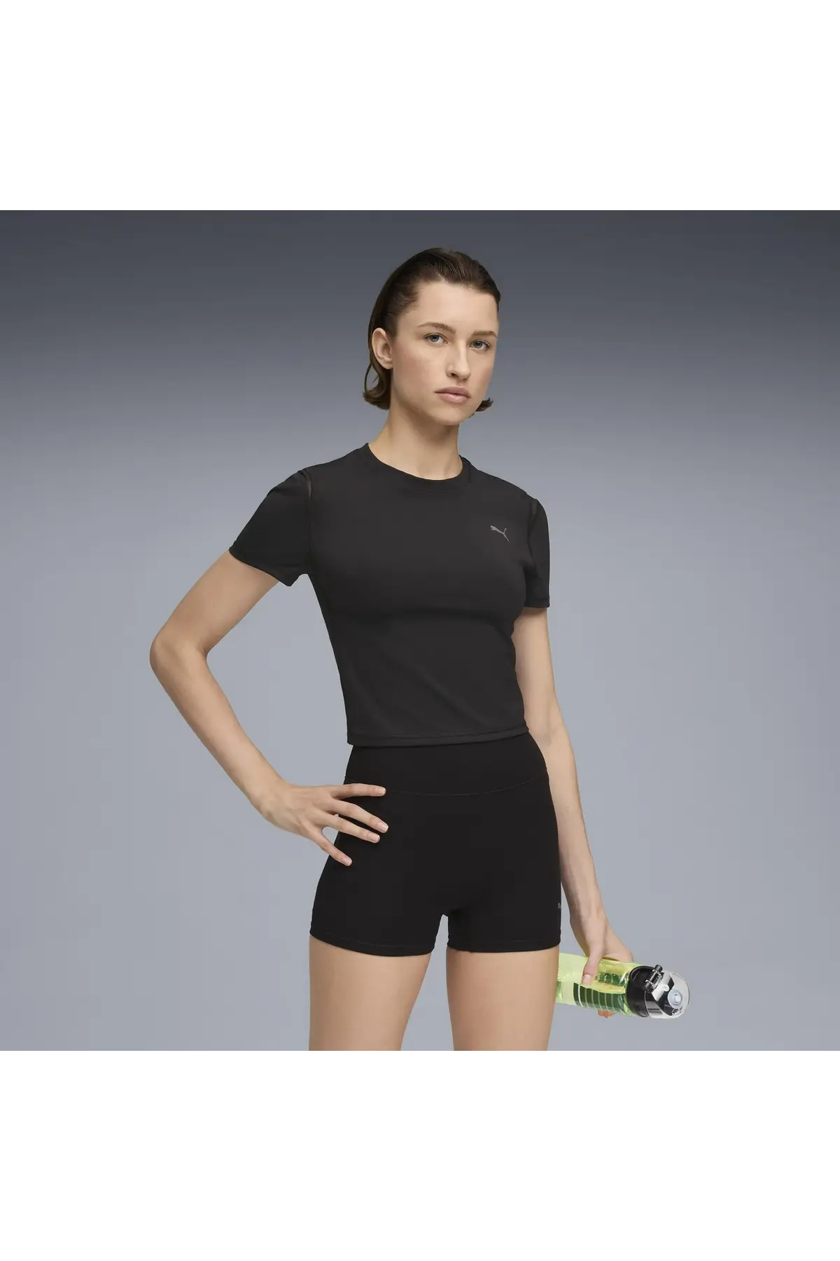 Puma W SHAPE BABY TEE Siyah Kadın Crop