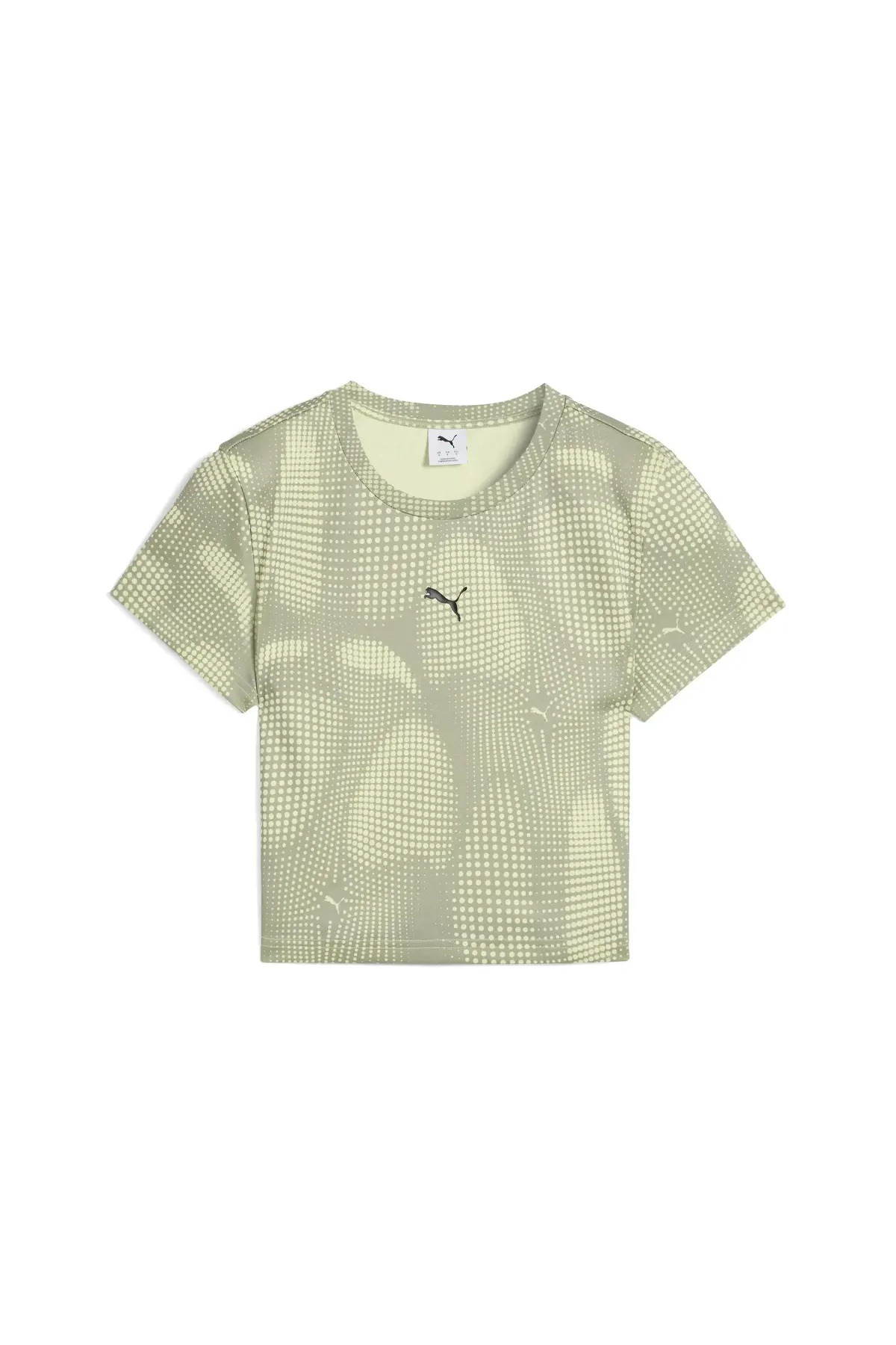Puma DARE TO AOP Baby Tee Haki Kadın Crop görsel 5