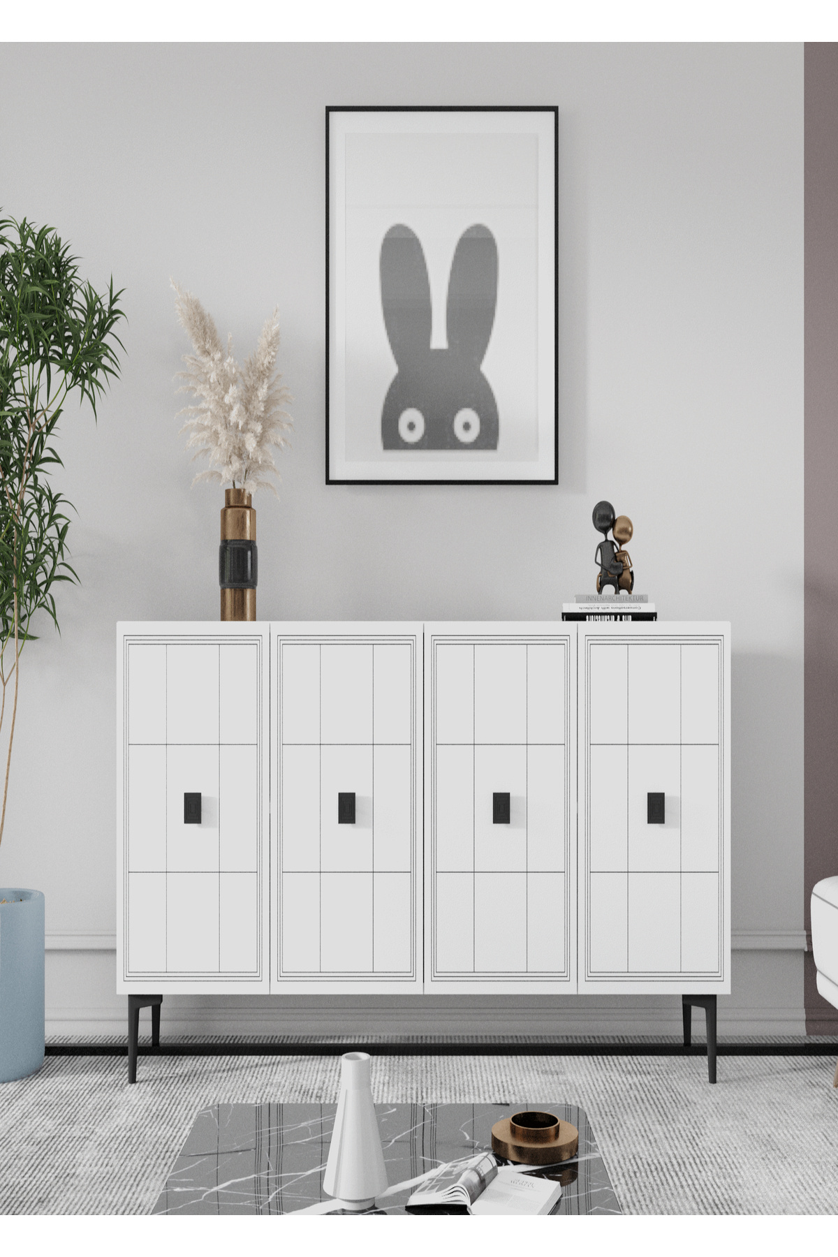 CENEYRA KA1202B - YUKA KONSOL, TV SEHPASI BEYAZ 120cm