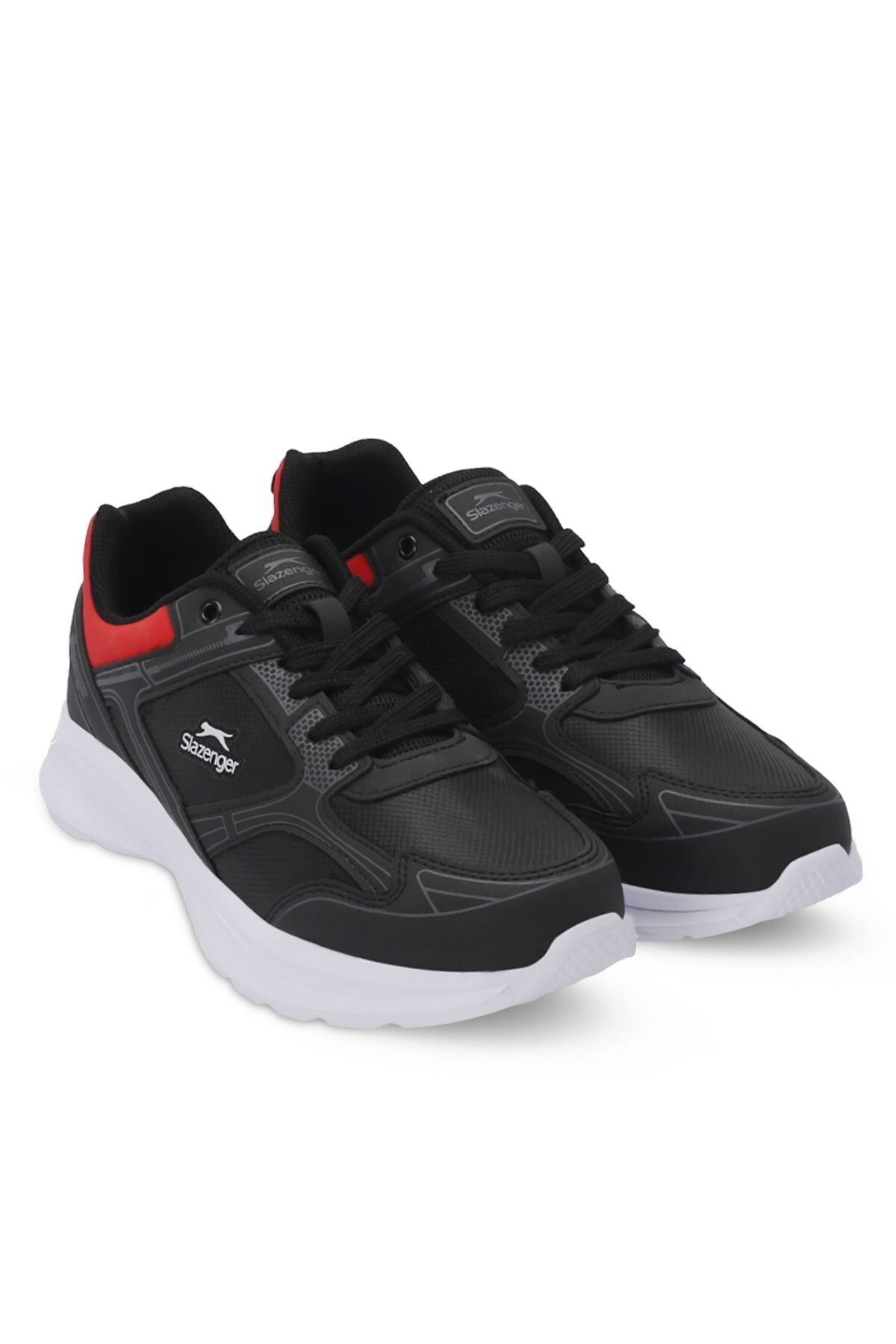 Günlük Bağcıklı Spor Ayakkabı Sneaker Siyah/Kırmızı