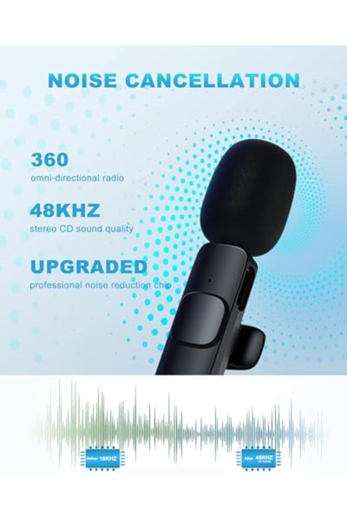 Generic-Delieu Wireless Lavalier Microphone (for USB C Android), Lapel Clip-on Mic for Phone Video Recording 7