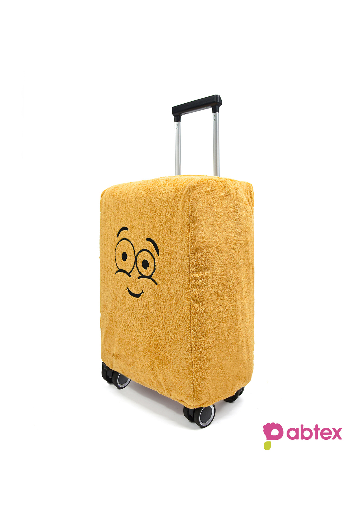 Pabtex-Plush Fabric Funny Face Suitcase Protector Case – Add Joy to Your Trips 3