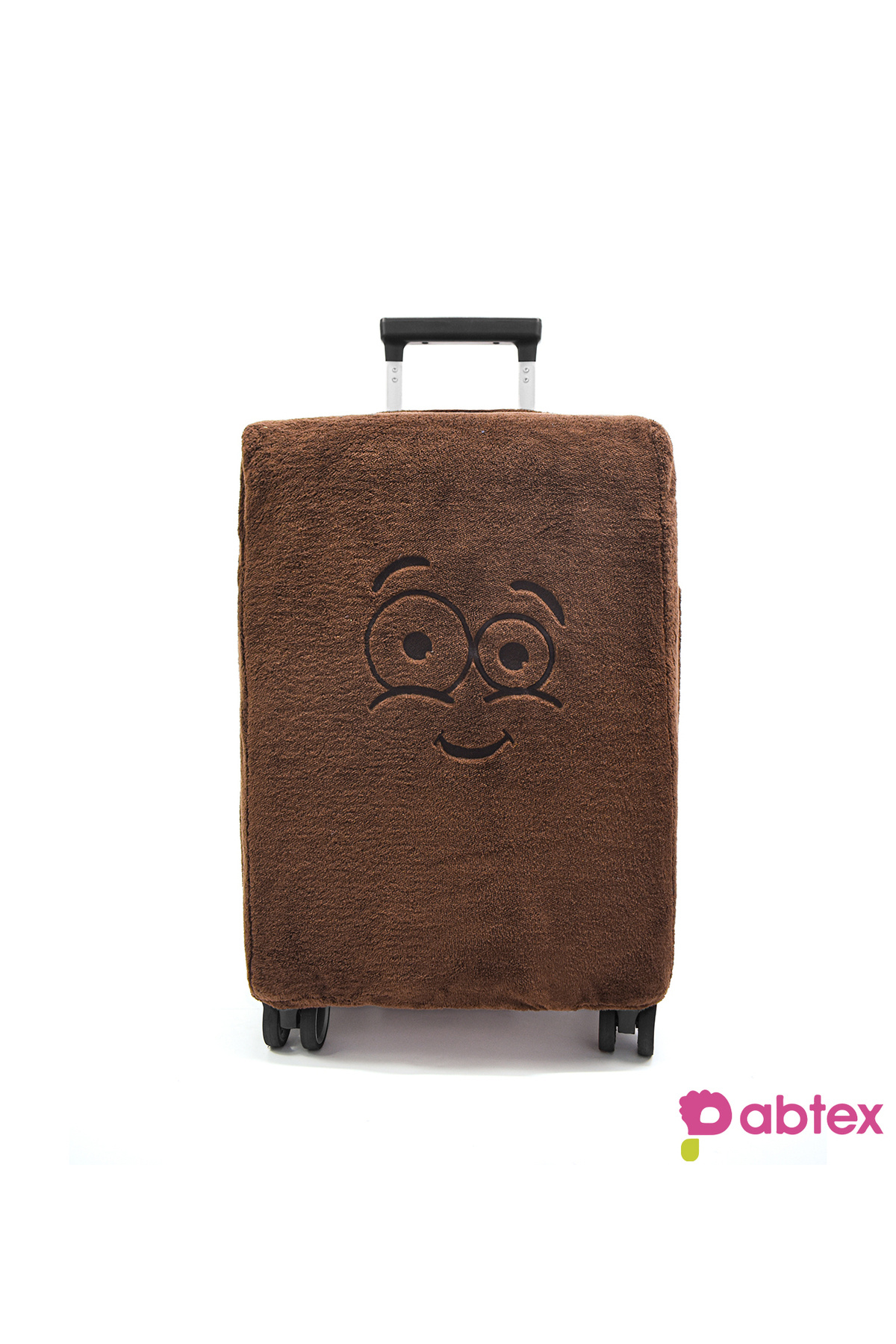 Pabtex-Plush Fabric Funny Face Suitcase Protector Case – Add Joy to Your Trips 2