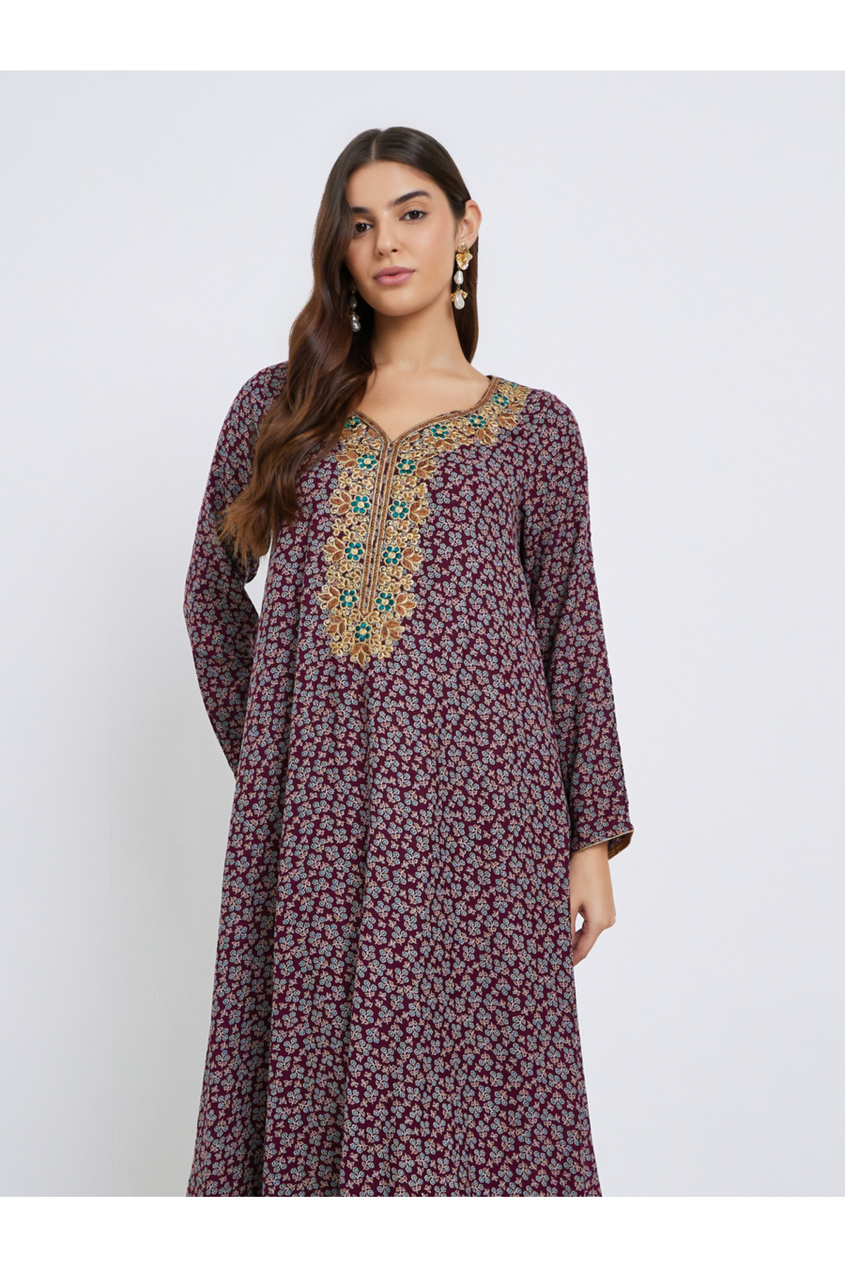 Maxim Creation By Styli-Multi Thread Embroidery Jalabiya with All Over Print 3