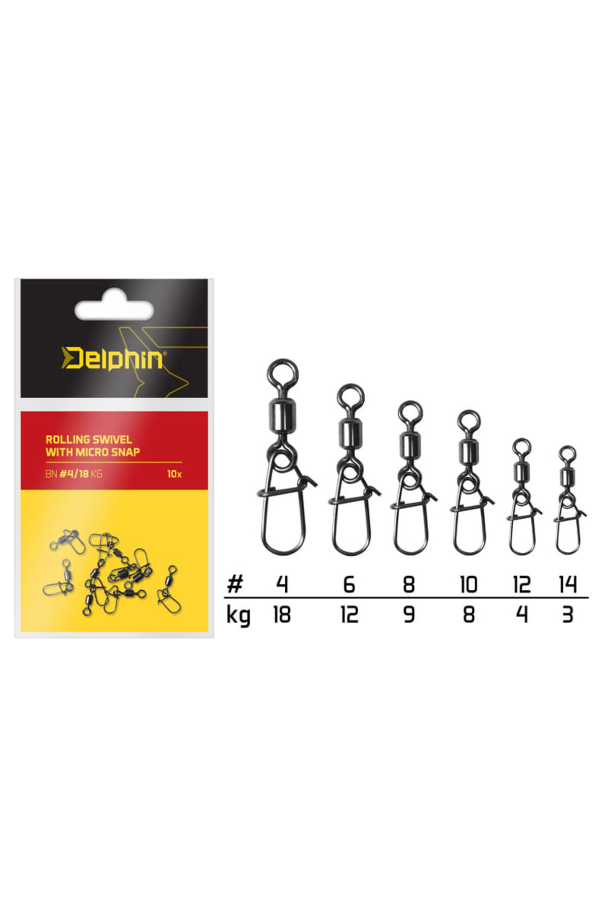 DELPHİN-Rolling Swivel with Micro Snap 10 pcs/pack 1