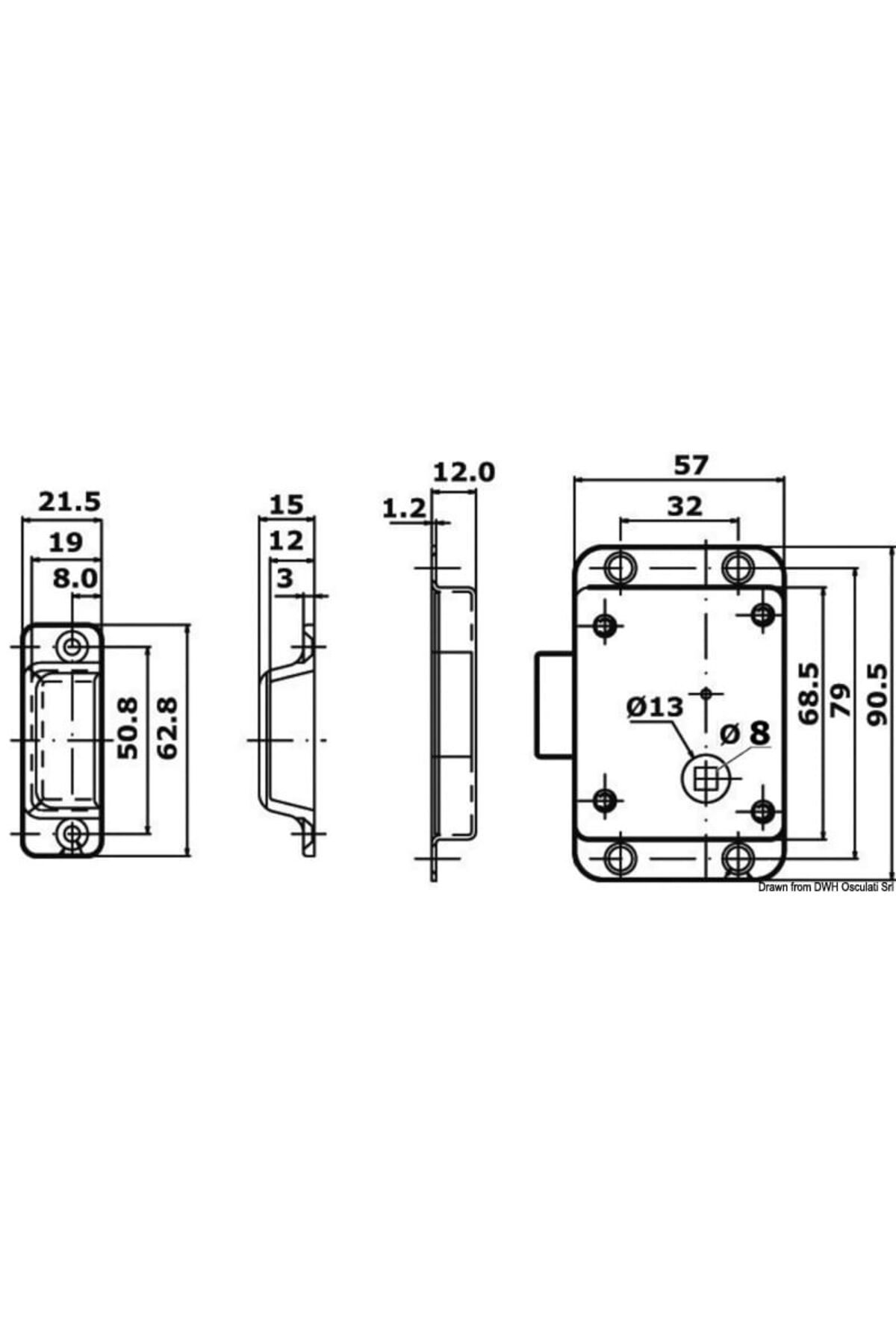 Yale-Lock with button and external key and internal locking 3