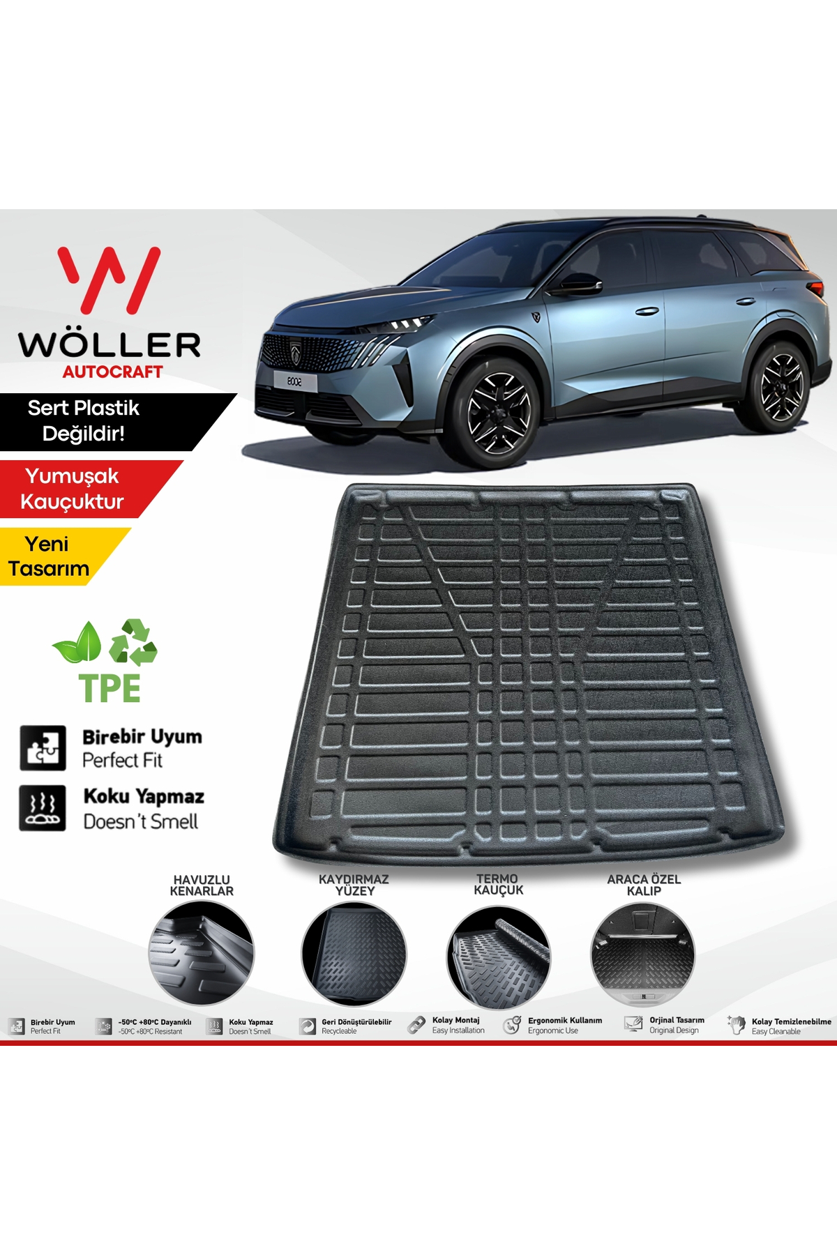 Wöller Yeni Peugeot 5008 Bagaj Havuzu 2025 Sonrası Uyumlu 3D