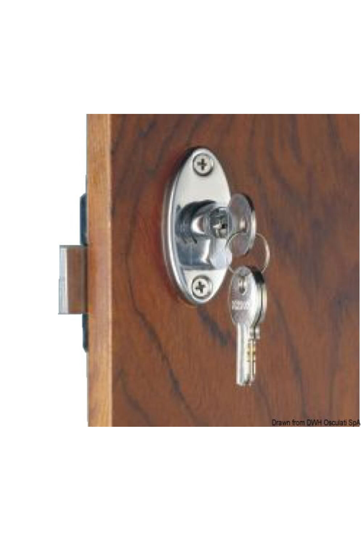 Yale-Lock with button and external key and internal locking 2