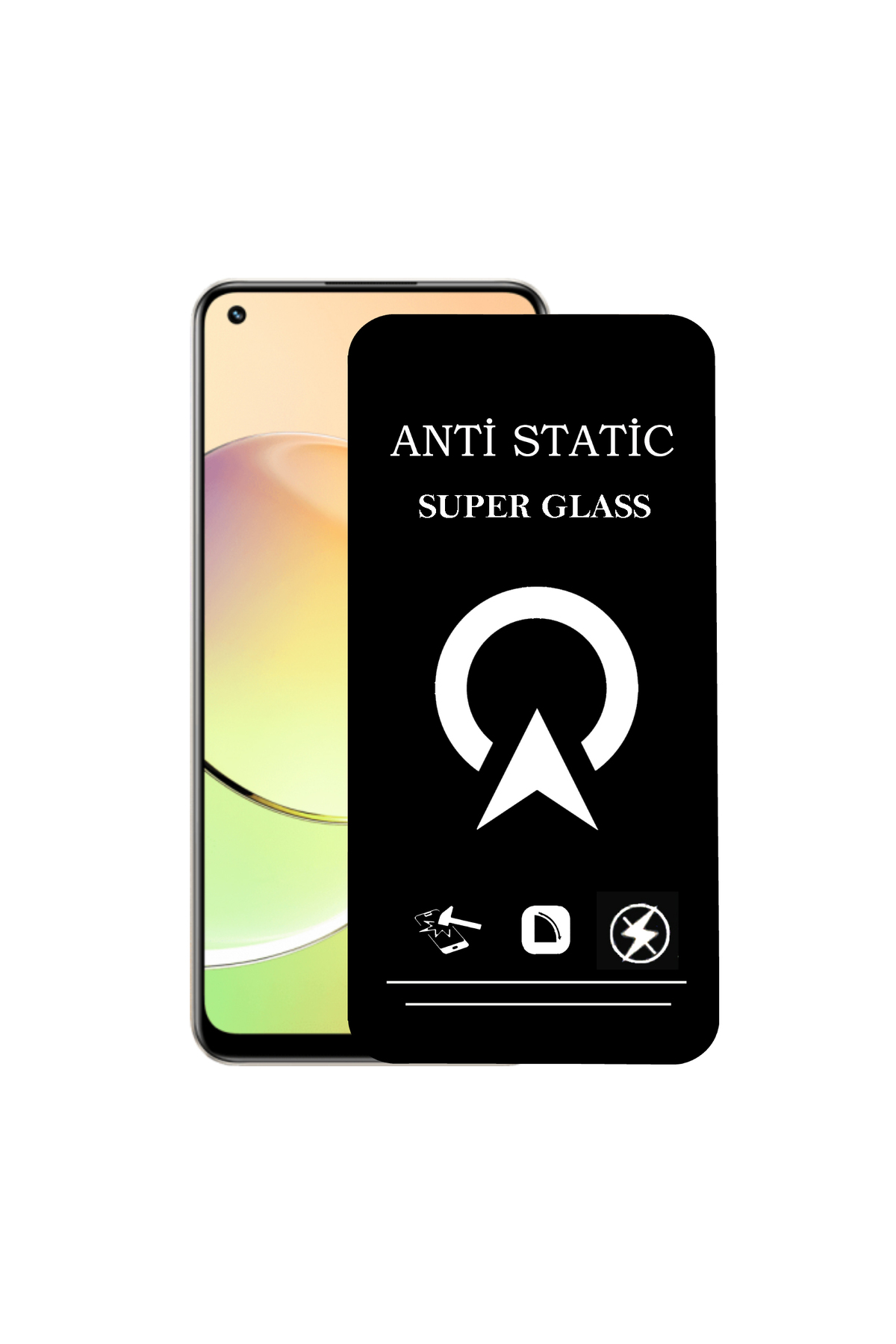 Realme 10 ile Uyumlu Tam Kaplayan Anti Statik Çizilmez Safir Ekran Koruyucu Cam