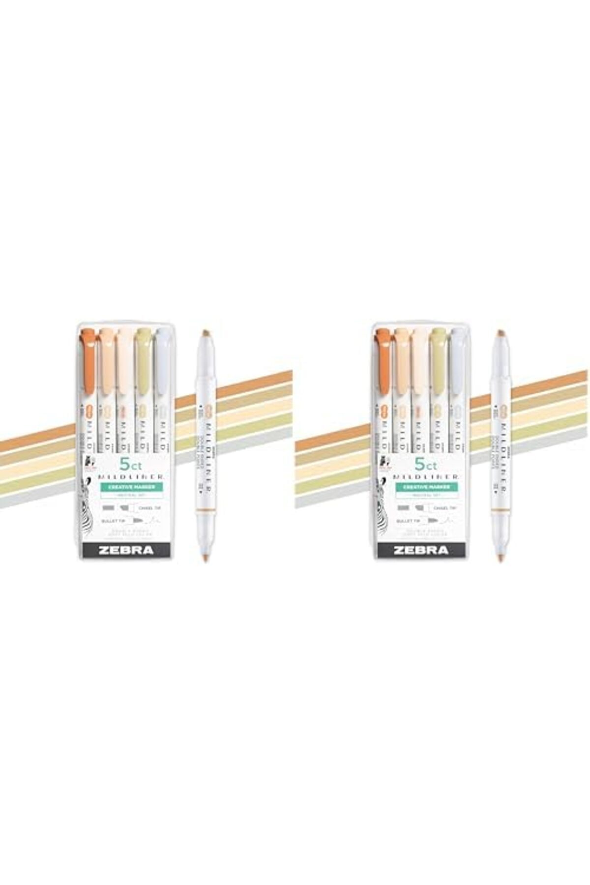 Zebra Pen-Mildliner Double-Ended Highlighter Set, Broad and Fine Point Tips, 5-Count, (Pack Of 1) 2