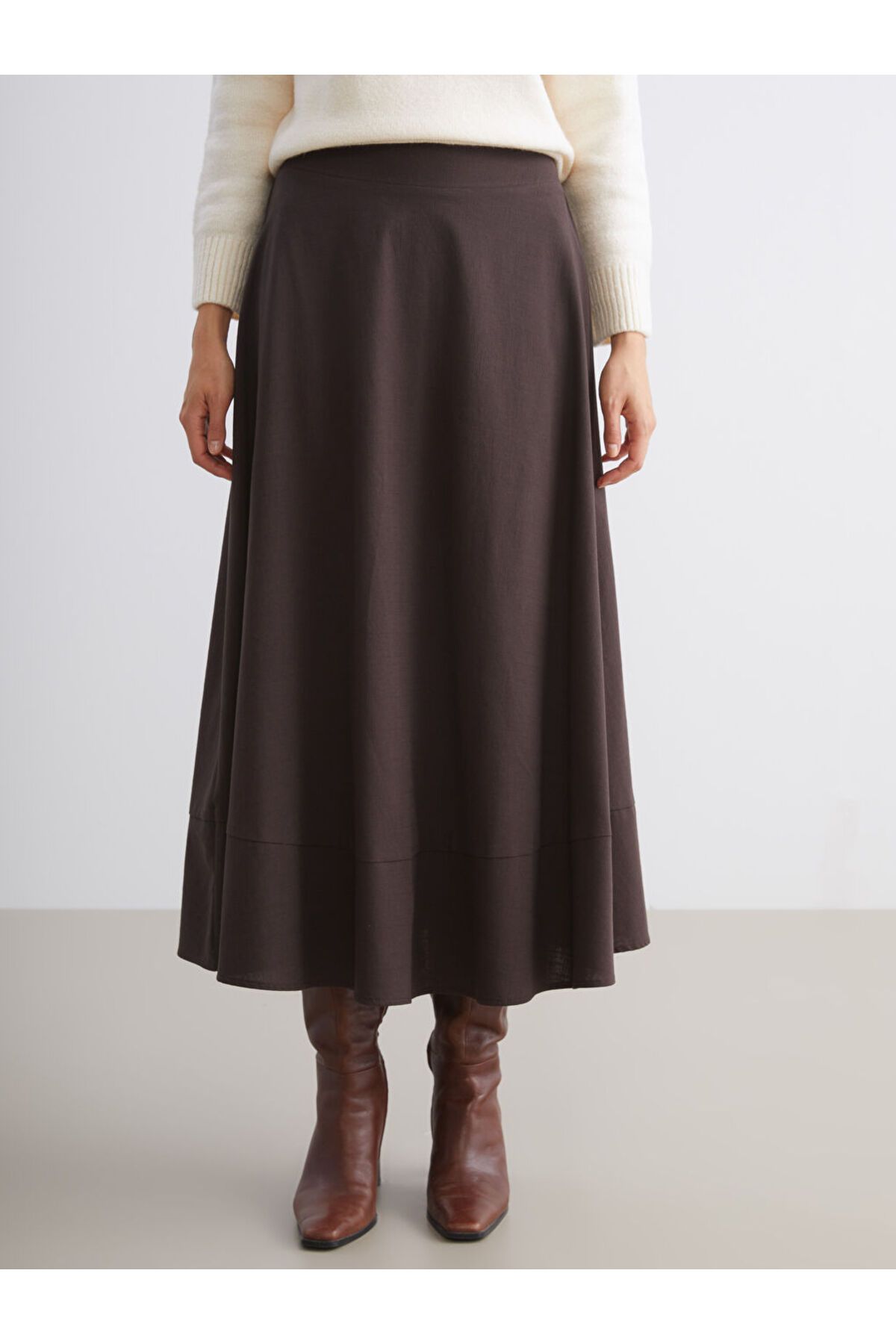 LC Waikiki-Sparkling Selections from Shining Store |   Elastic Waist Flared Skirt 3