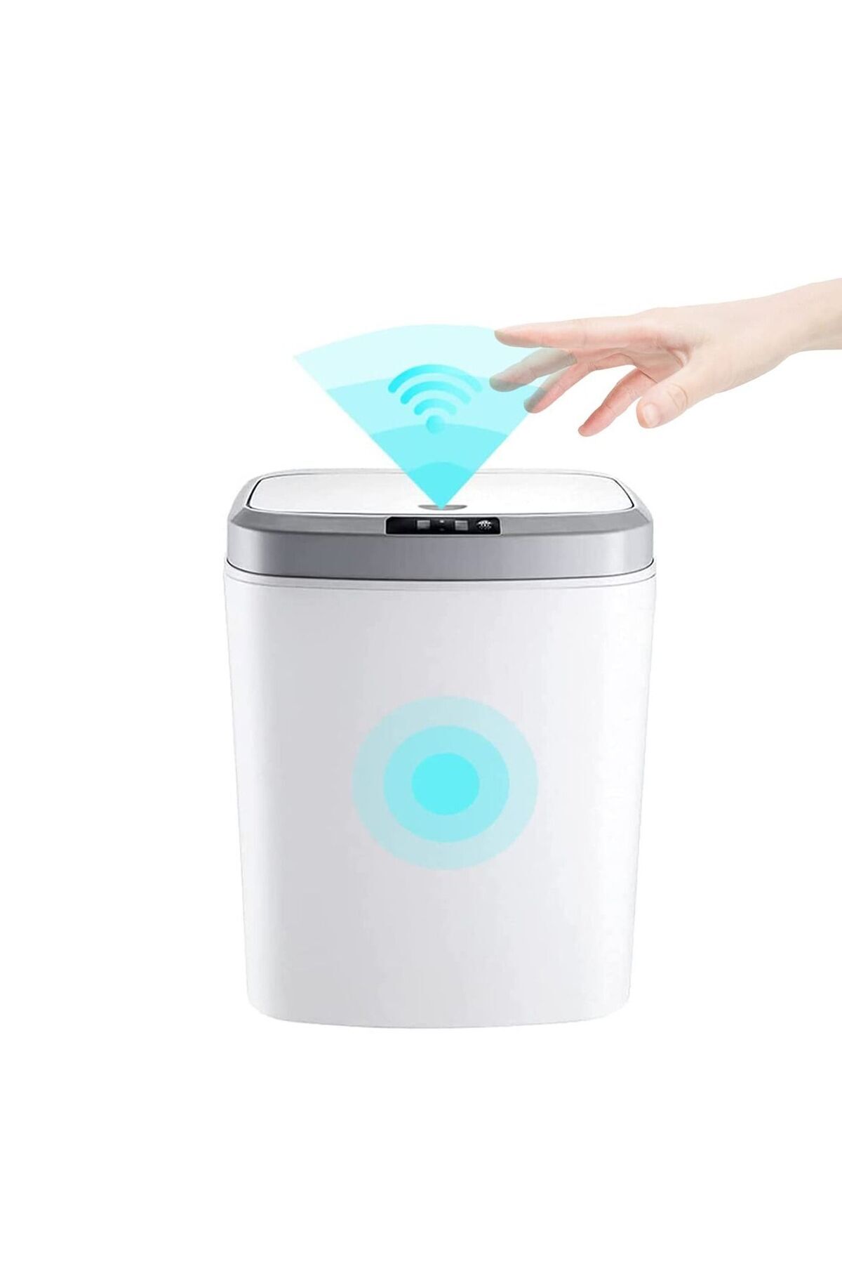 Generic-MIXDE 16L Smart Waste Bin Inductive Trash Can, Touchless Bathroom Trash Can with Lid Sensor Kitchen 1